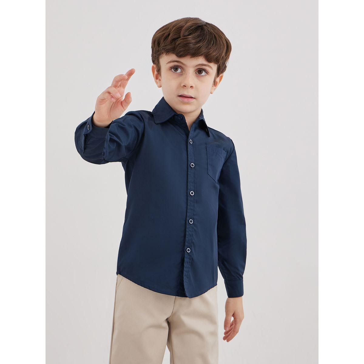 قميص بأكمام طويلة مع جيب-boys-clothing-schoolwear-shirts-image-1