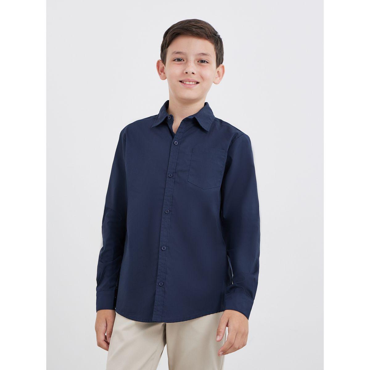 قميص بأكمام طويلة مع تفاصيل جيب-boys-clothing-schoolwear-shirts-image-3