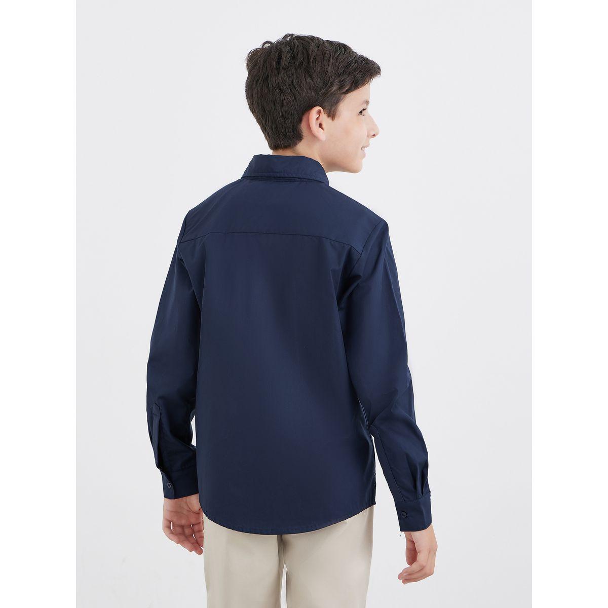 قميص بأكمام طويلة مع تفاصيل جيب-boys-clothing-schoolwear-shirts-image-5