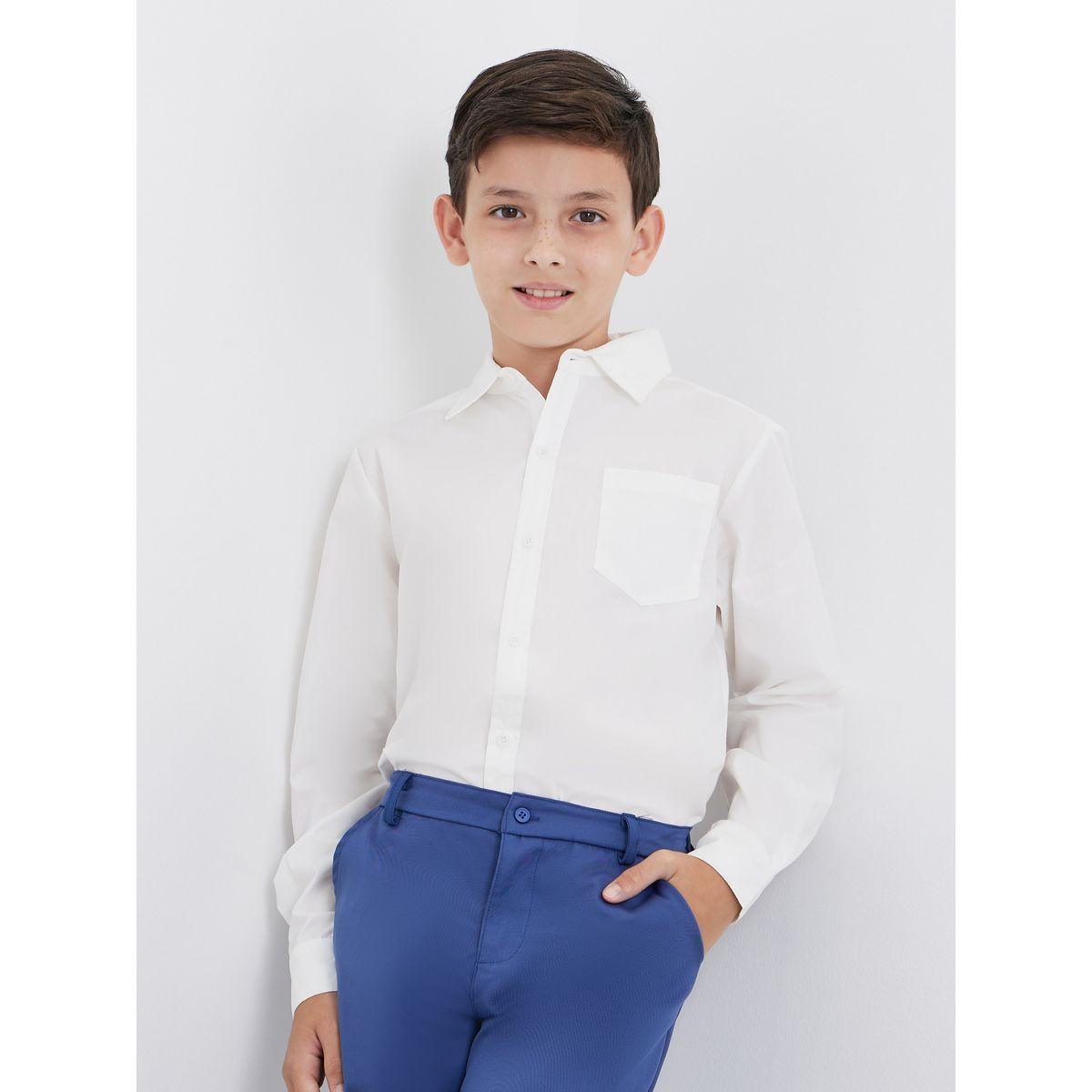 Styli Boys White Long Sleeves Shirt with Pocket-boys-clothing-schoolwear-shirts-image-1