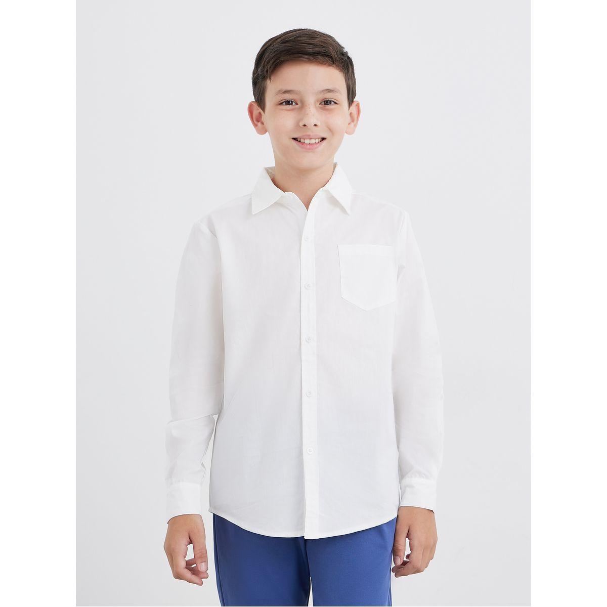 Styli Boys White Long Sleeves Shirt with Pocket-boys-clothing-schoolwear-shirts-image-3