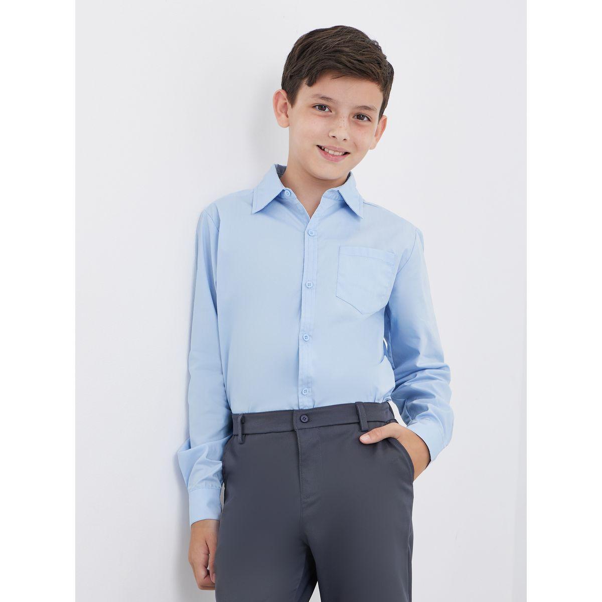 Styli Boys Light Blue Long Sleeves Shirt with Pocket-boys-clothing-schoolwear-shirts-image-1