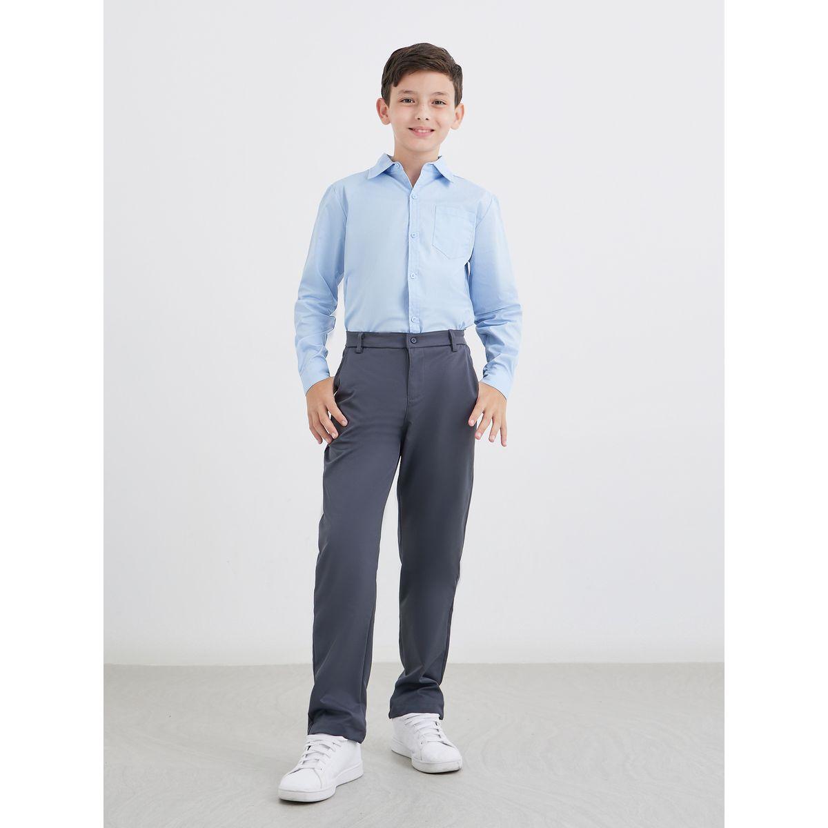 Styli Boys Light Blue Long Sleeves Shirt with Pocket-boys-clothing-schoolwear-shirts-image-2