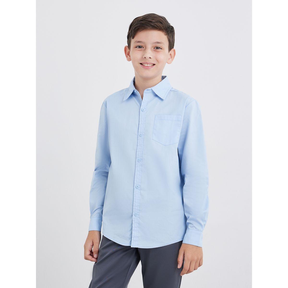 قميص بأكمام طويلة مع تفاصيل جيب-boys-clothing-schoolwear-shirts-image-3