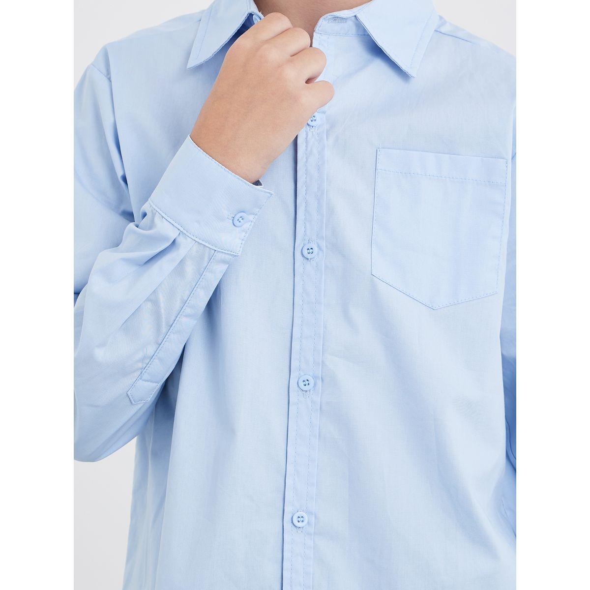Styli Boys Light Blue Long Sleeves Shirt with Pocket-boys-clothing-schoolwear-shirts-image-4