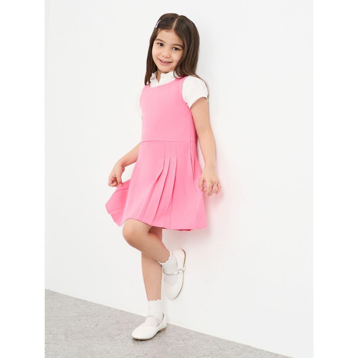 فستان بتفاصيل كسرات مع جيوب-girls-clothing-dressesandjumpsuits-image-1