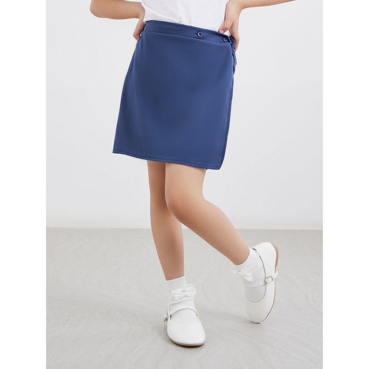 شورت بنمط تنورة بتفاصيل أزرار-girls-clothing-schoolwear-bottoms-shorts-image-1