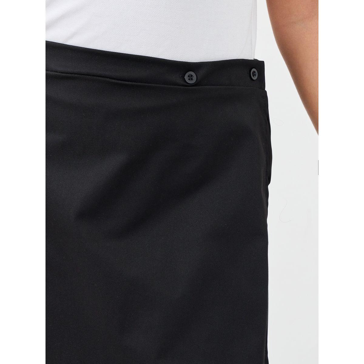 Styli Girls Black Plain Skorts with Button Detail-girls-clothing-schoolwear-bottoms-shorts-image-3