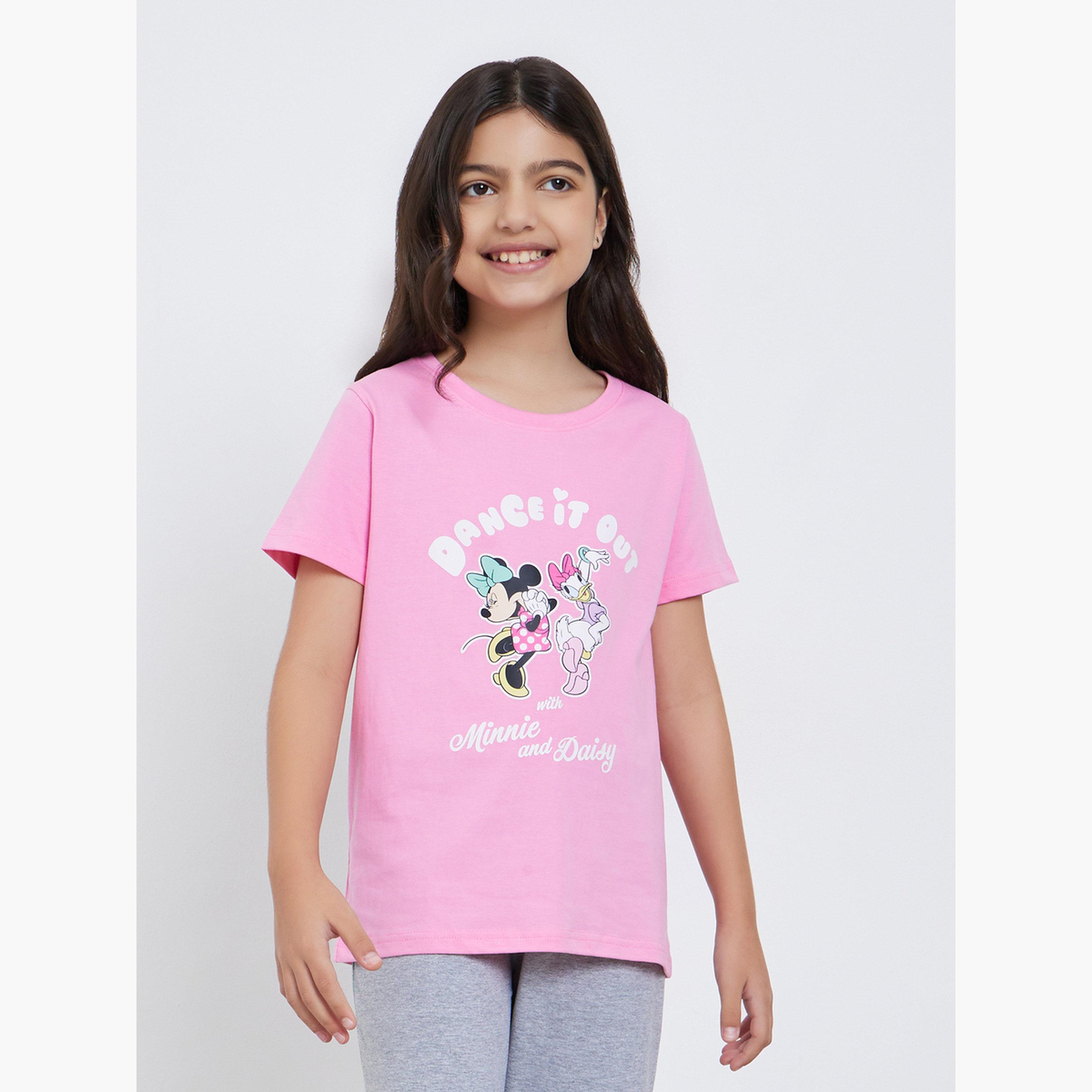 Styli Teens Minnie-Daisy Print T-Shirt and Pyjama Set-girls-clothing-nightwear-image-2