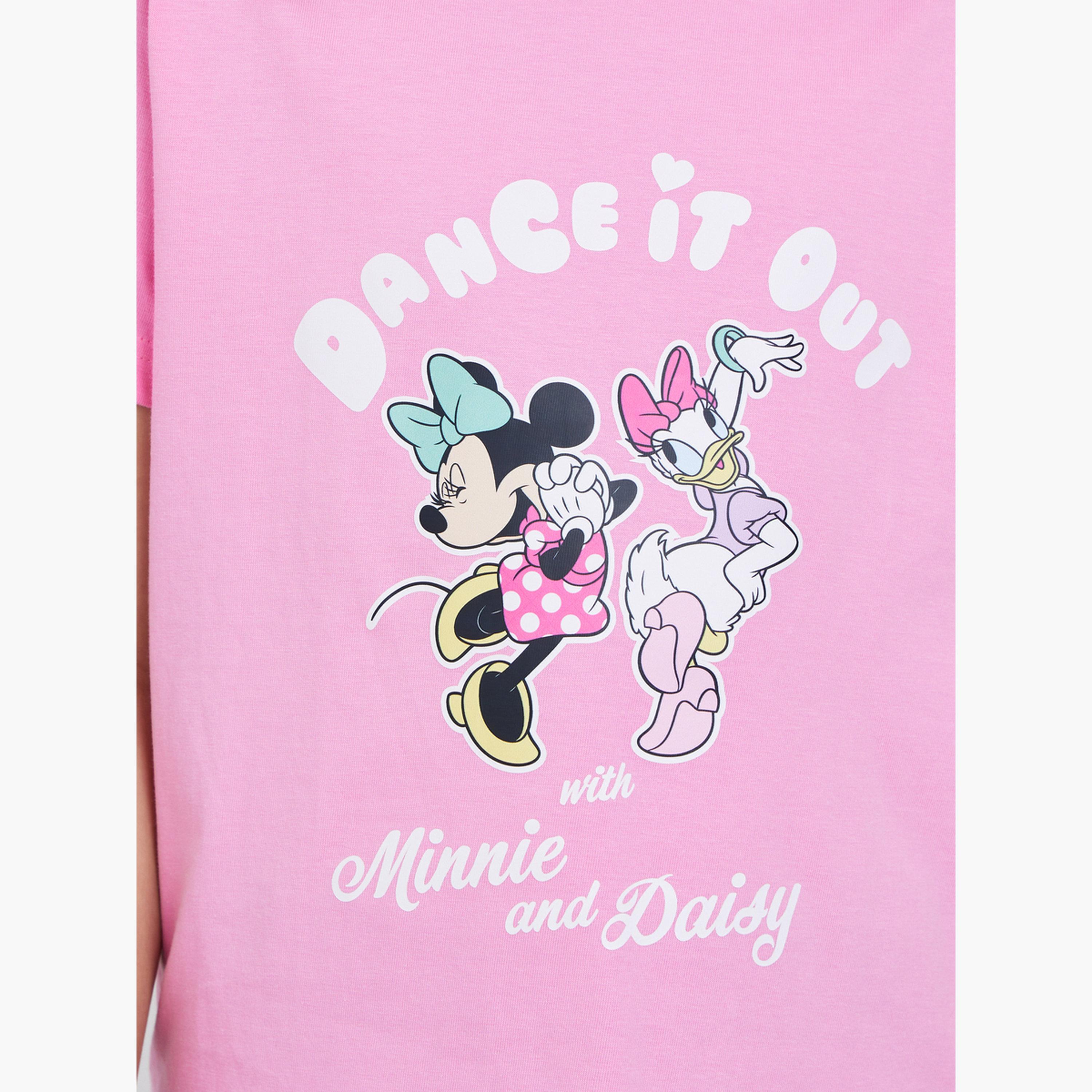 ستايلي - بيجاما تي شيرت بطبعة ميني ديزي للمراهقين-girls-clothing-nightwear-image-3
