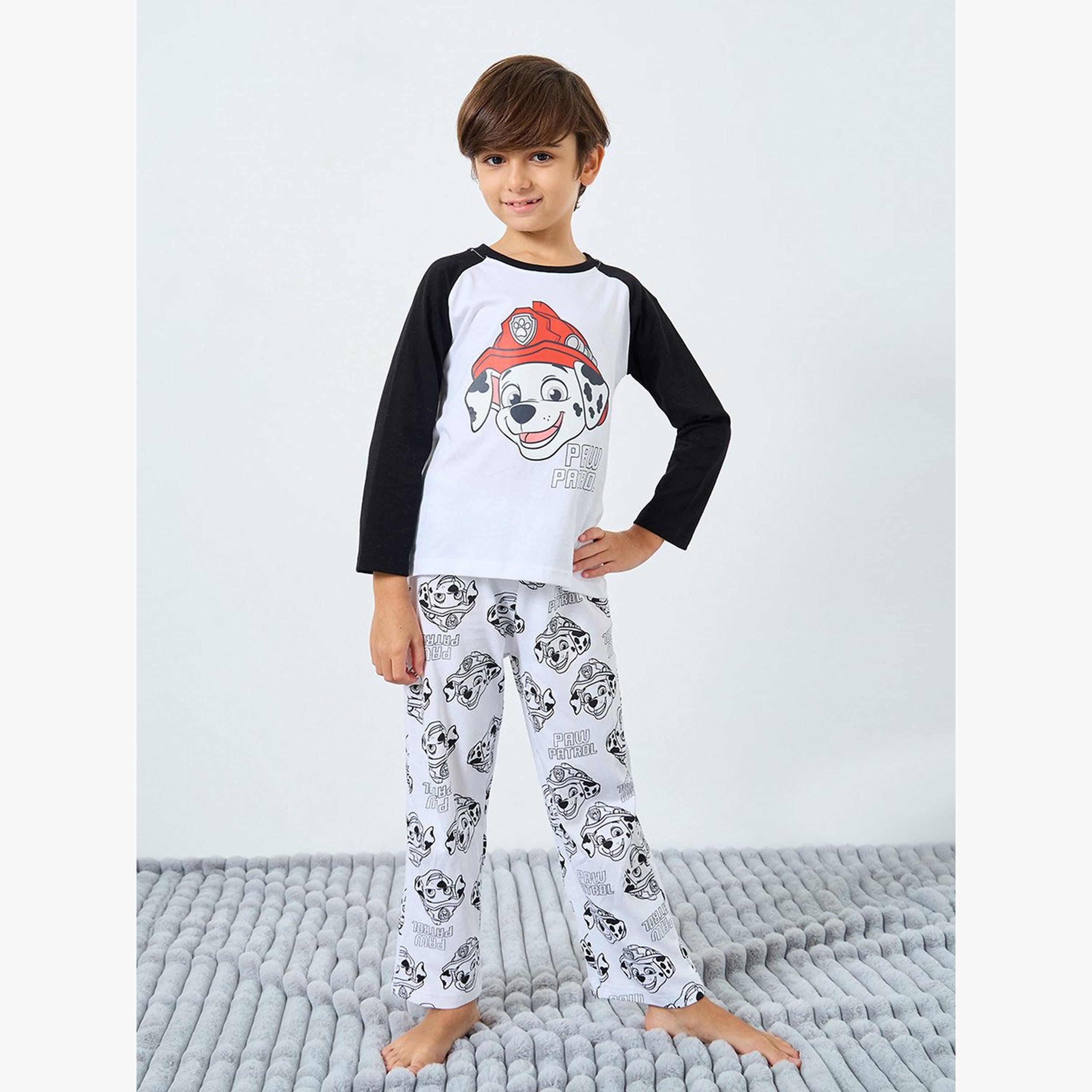 Styli Boys Paw Patrol Print T-Shirt and Pyjama Set-boys-clothing-nightwear-image-1