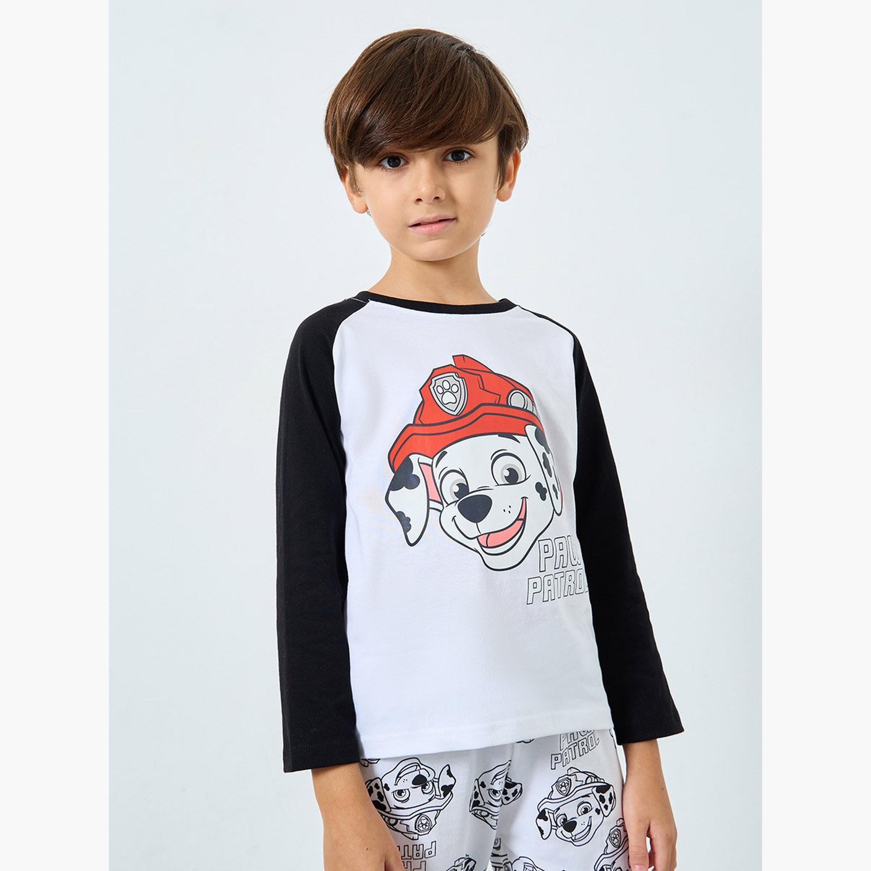 Styli Boys Paw Patrol Print T-Shirt and Pyjama Set-boys-clothing-nightwear-image-3