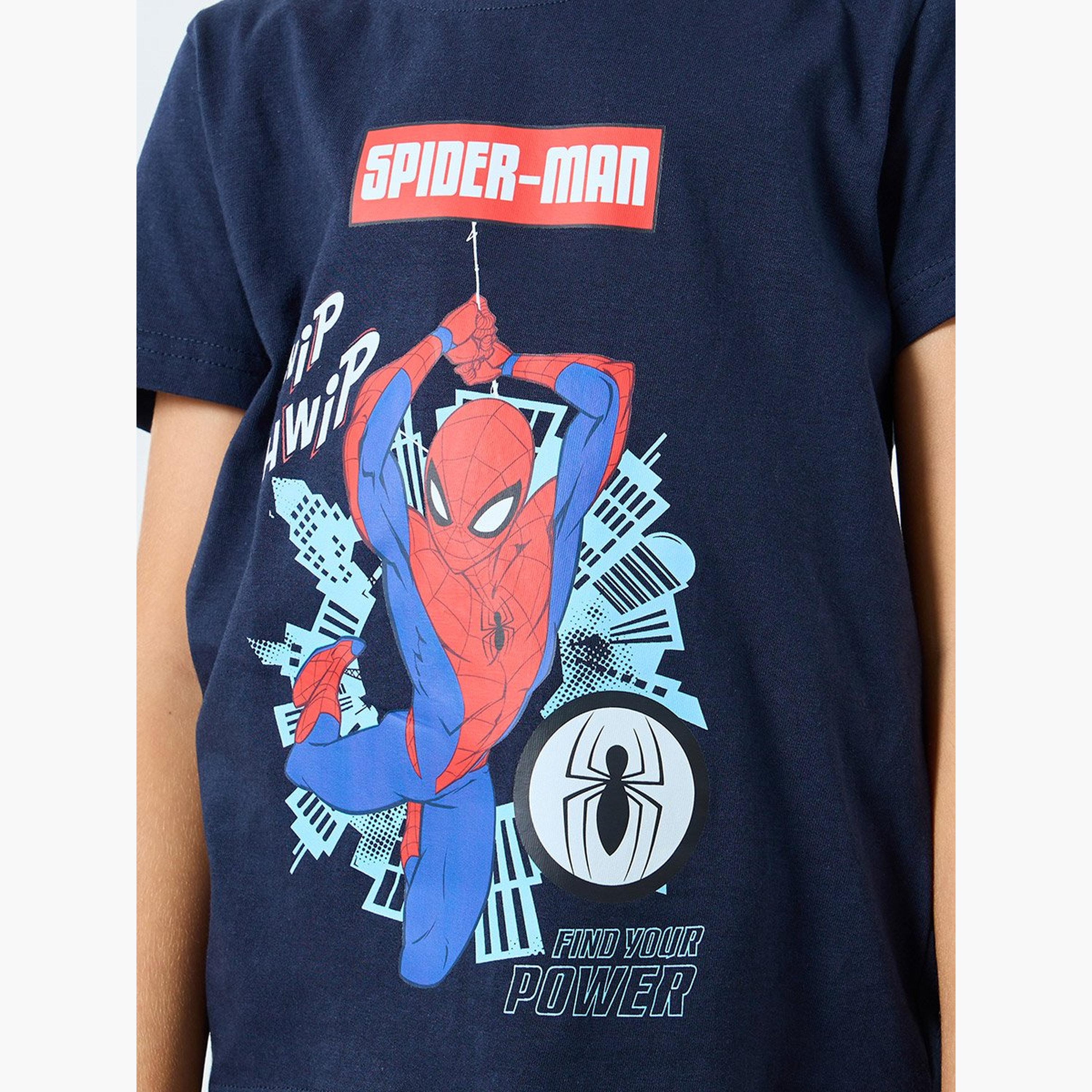 طقم من شورت بيجاما وتيشيرت بطبعة سبايدر مان-boys-clothing-nightwear-image-3