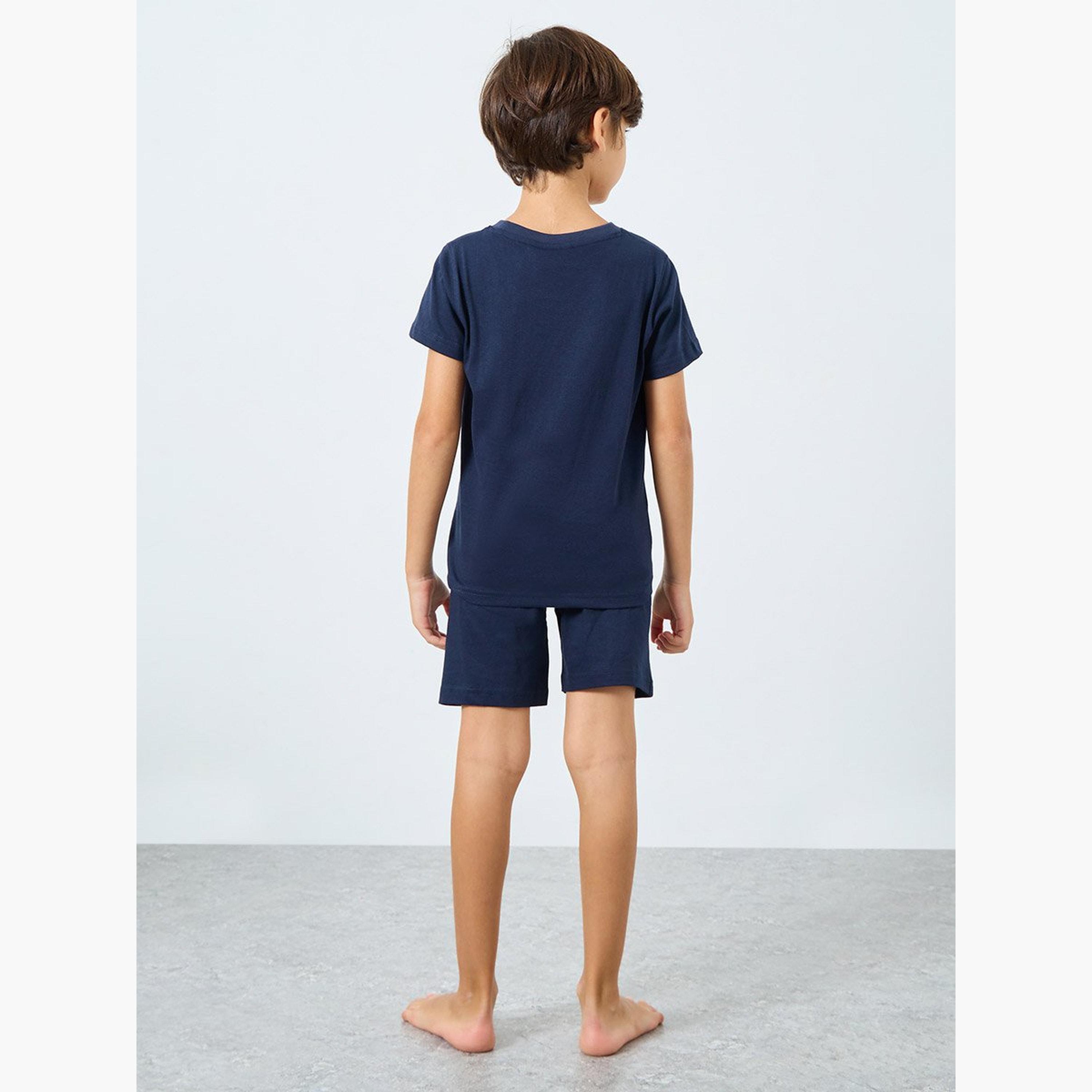 Styli Boys Spider Man Print T-Shirt and Shorts Set-boys-clothing-nightwear-image-5