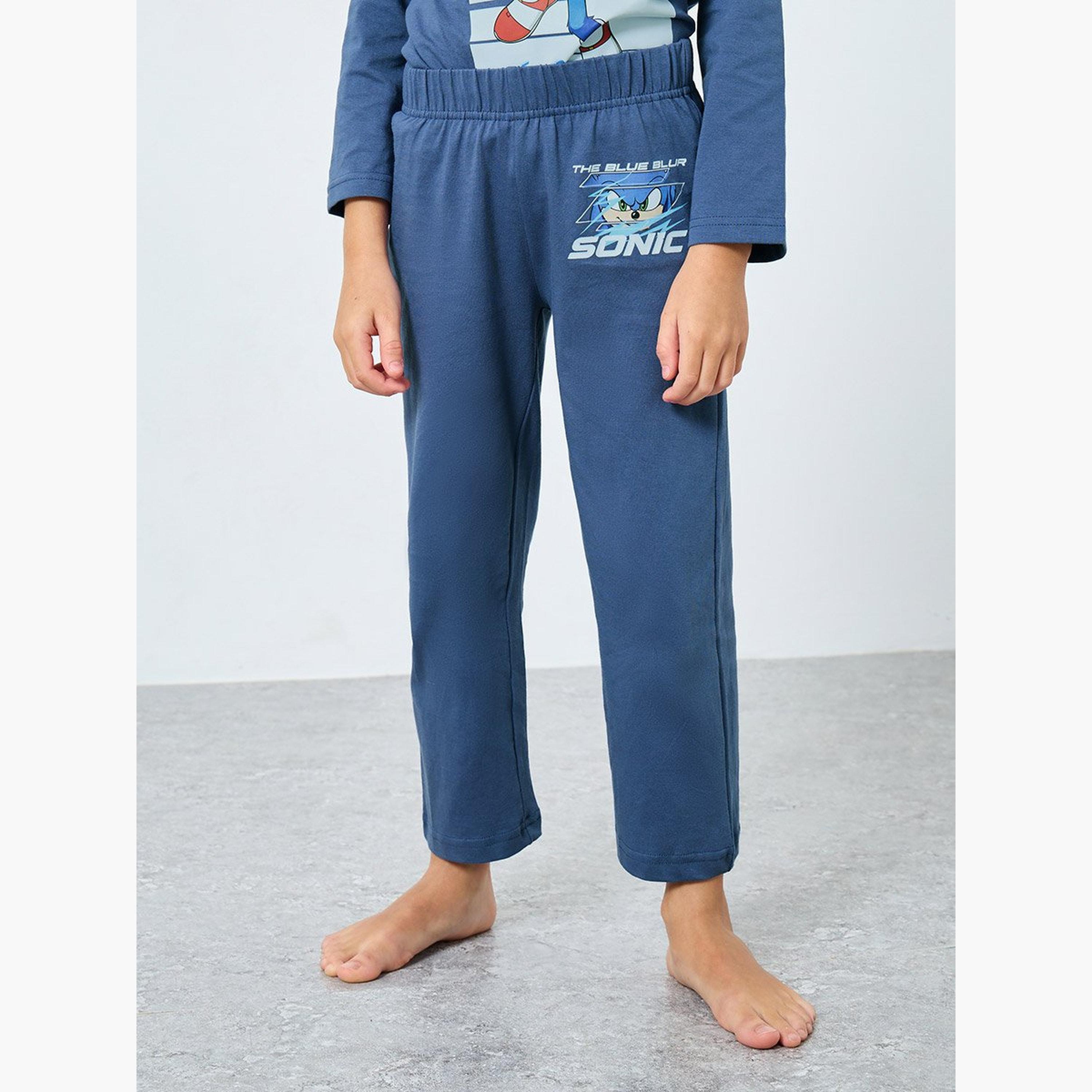 Styli Boys Sonic Print T-Shirt and Pyjama Set-boys-clothing-nightwear-image-5