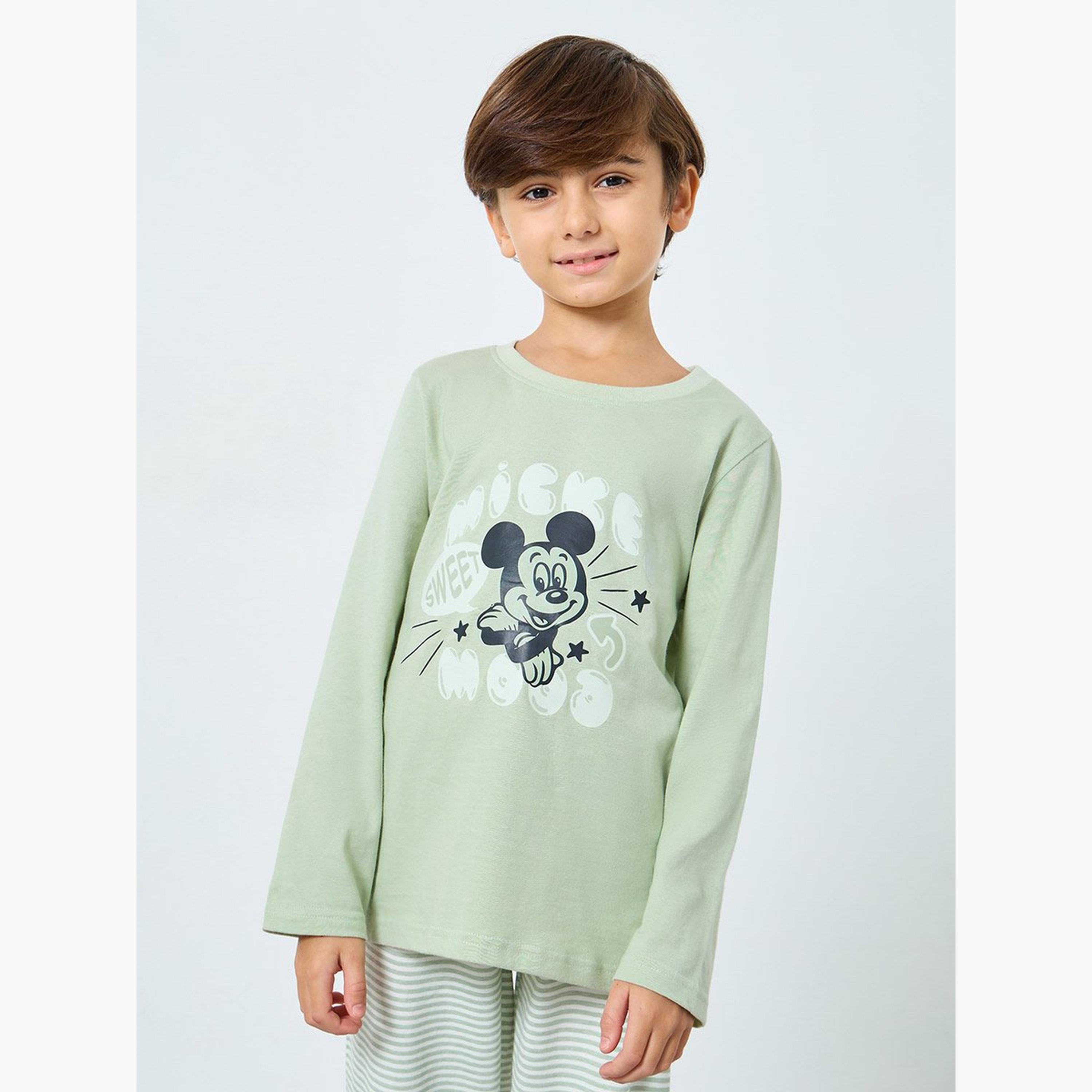 طقم من بنطال بيجاما وتيشيرت بطبعة ميكي ماوس-boys-clothing-nightwear-image-2