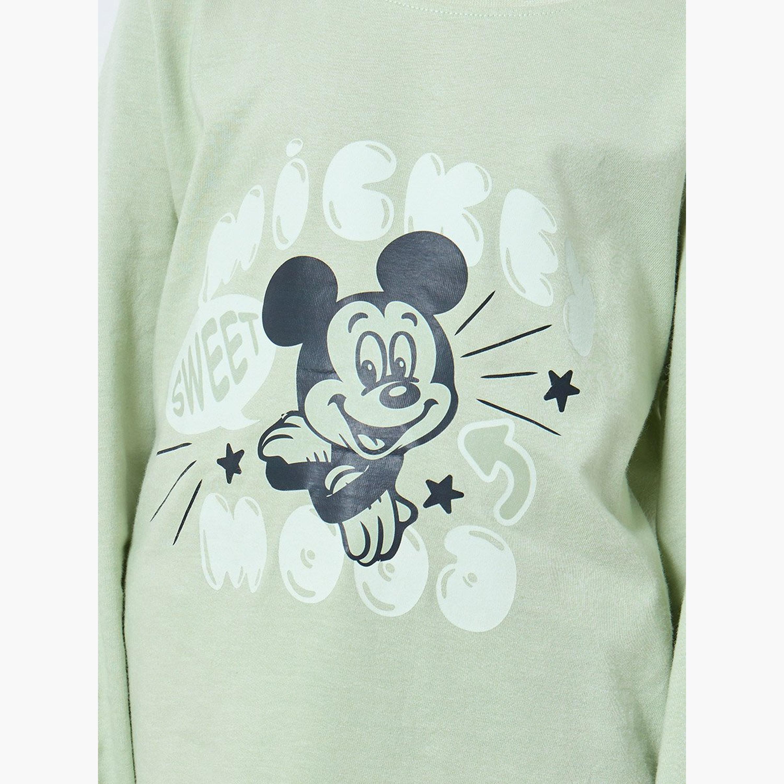 Styli Boys Mickey Mouse Print T-Shirt and Pyjama Set-boys-clothing-nightwear-image-3