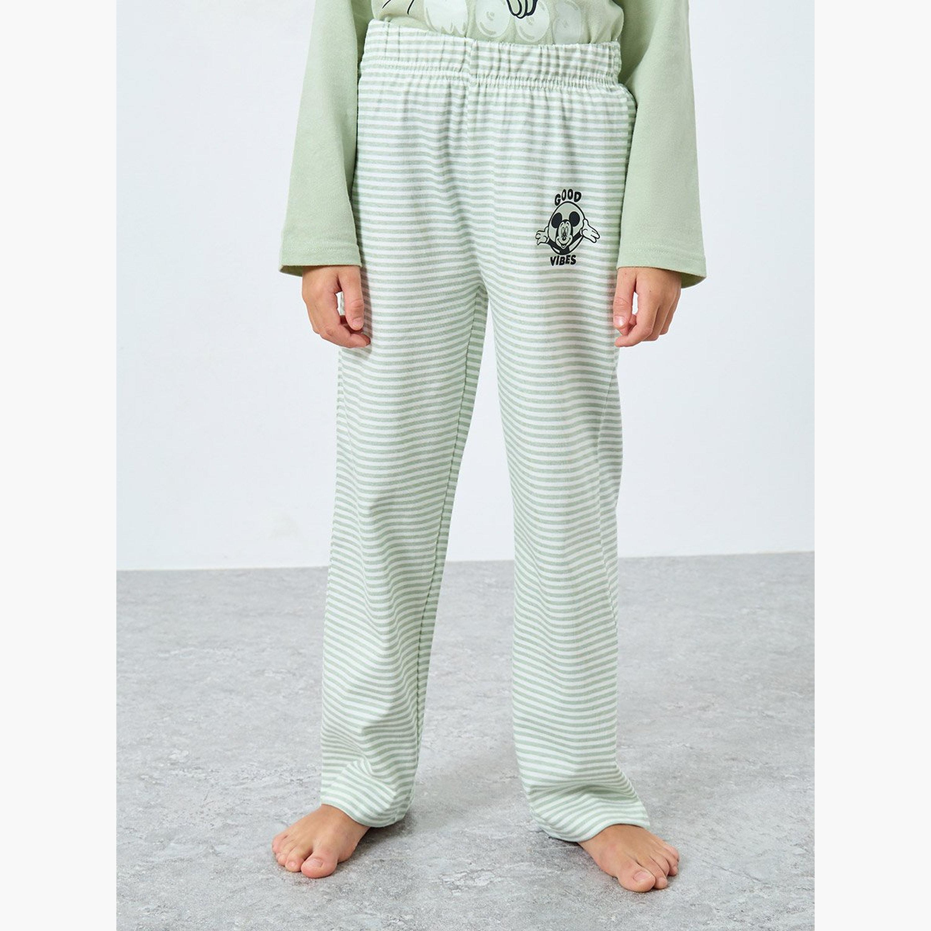 Styli Boys Mickey Mouse Print T-Shirt and Pyjama Set-boys-clothing-nightwear-image-4