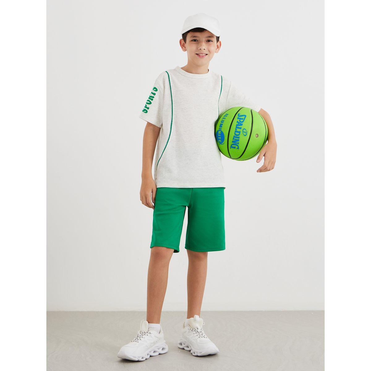 طقم منسق من شورت وتيشيرت بتفاصيل أنبوب-boys-clothing-setsandcoords-image-1