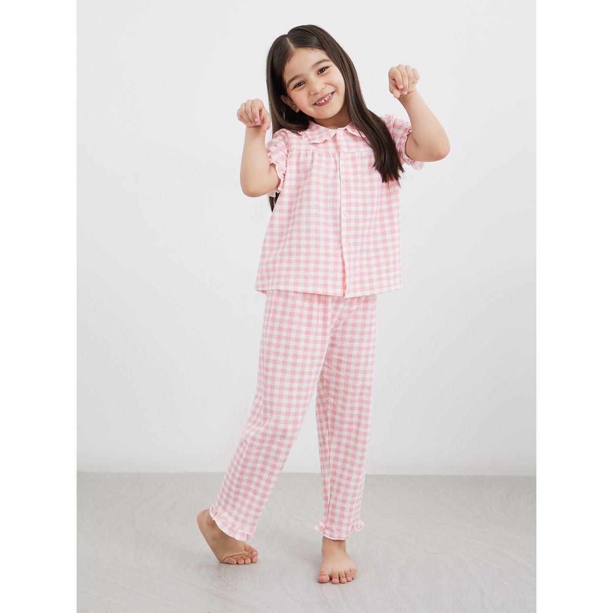 طقم من بنطال بيجاما وبلوزة بطبعة جيجنهام-girls-clothing-nightwear-image-2