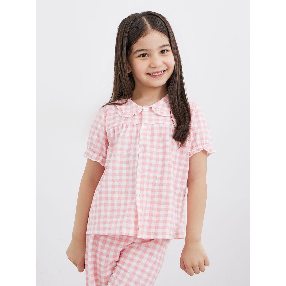 طقم من بنطال بيجاما وبلوزة بطبعة جيجنهام-girls-clothing-nightwear-image-3