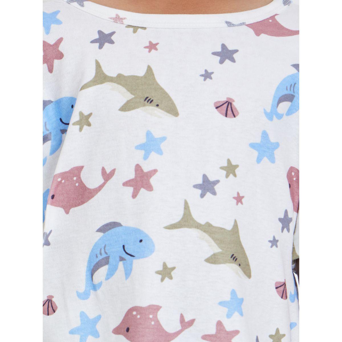 Styli All Over Star Print T-Shirt and Shorts Set-boys-clothing-nightwear-image-3