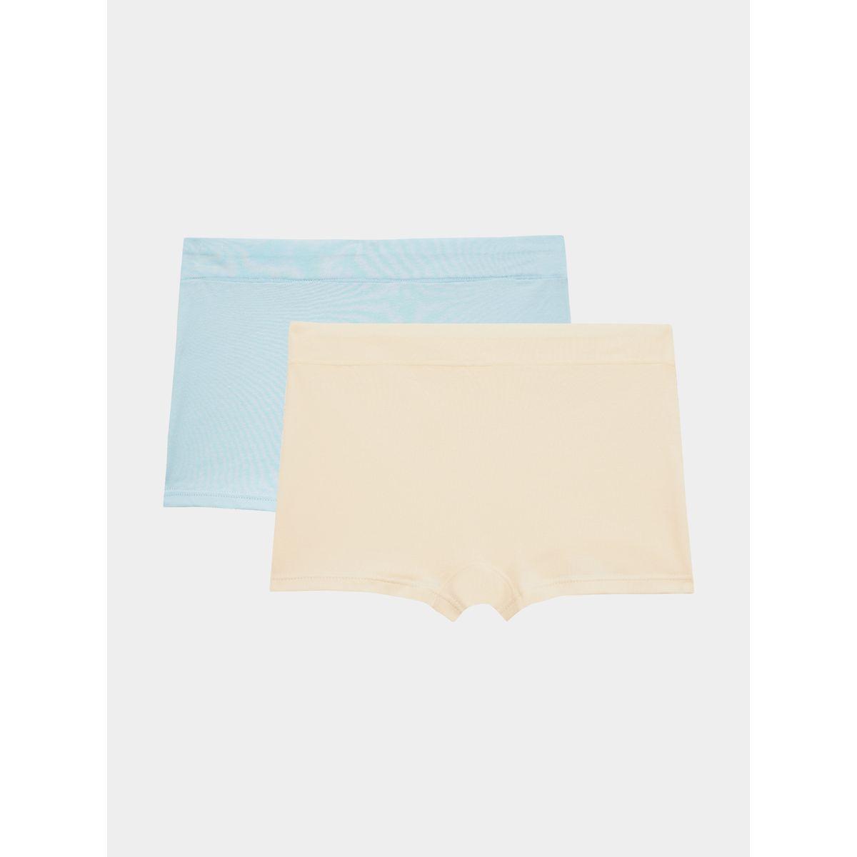 Styli Girls Pack of 2 - Solid Briefs with Elastic Waistband-girls-clothing-innerwear-image-1