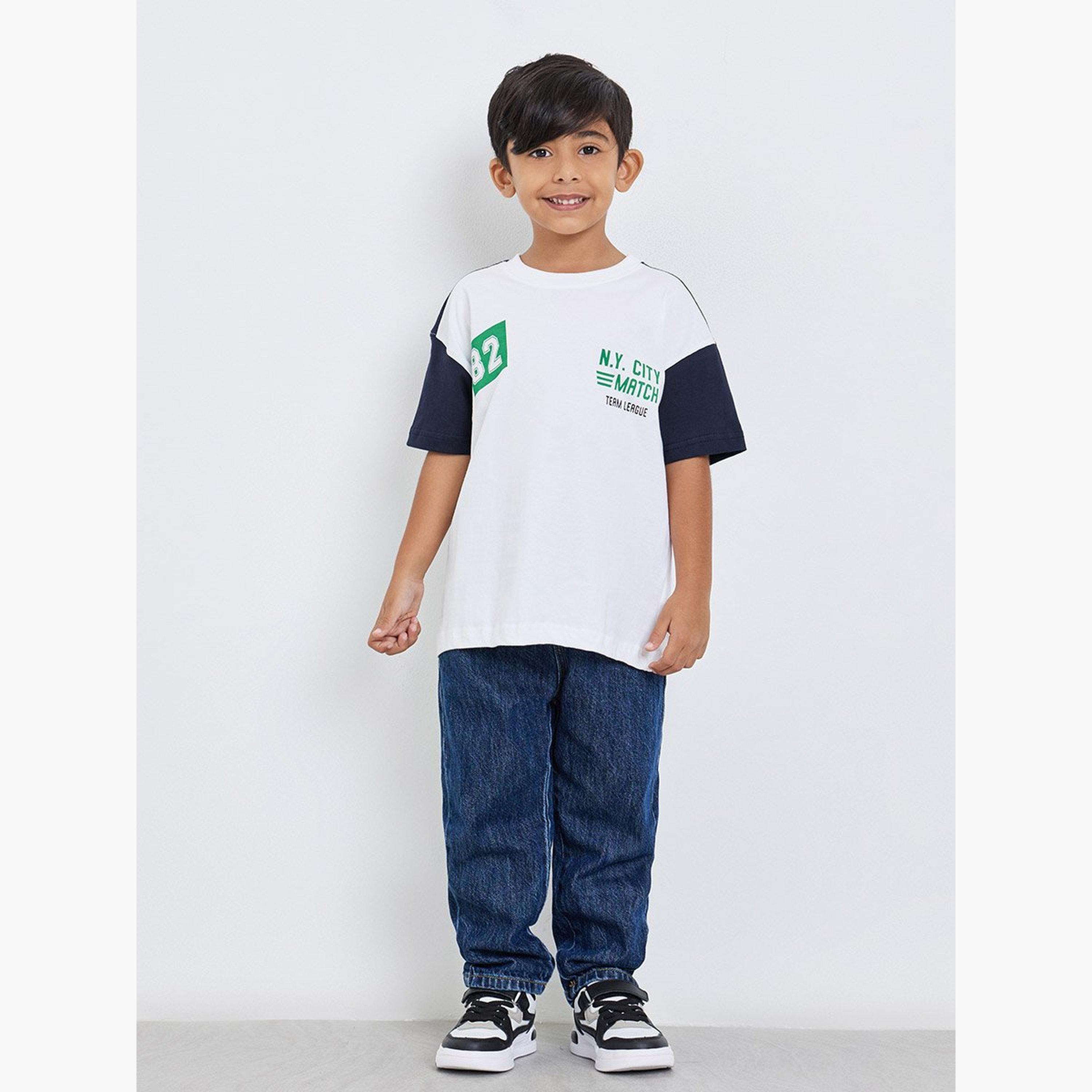 Styli Boys Color Block Printed Oversized T-Shirt-boys-clothing-tshirtsandpolos-image-2