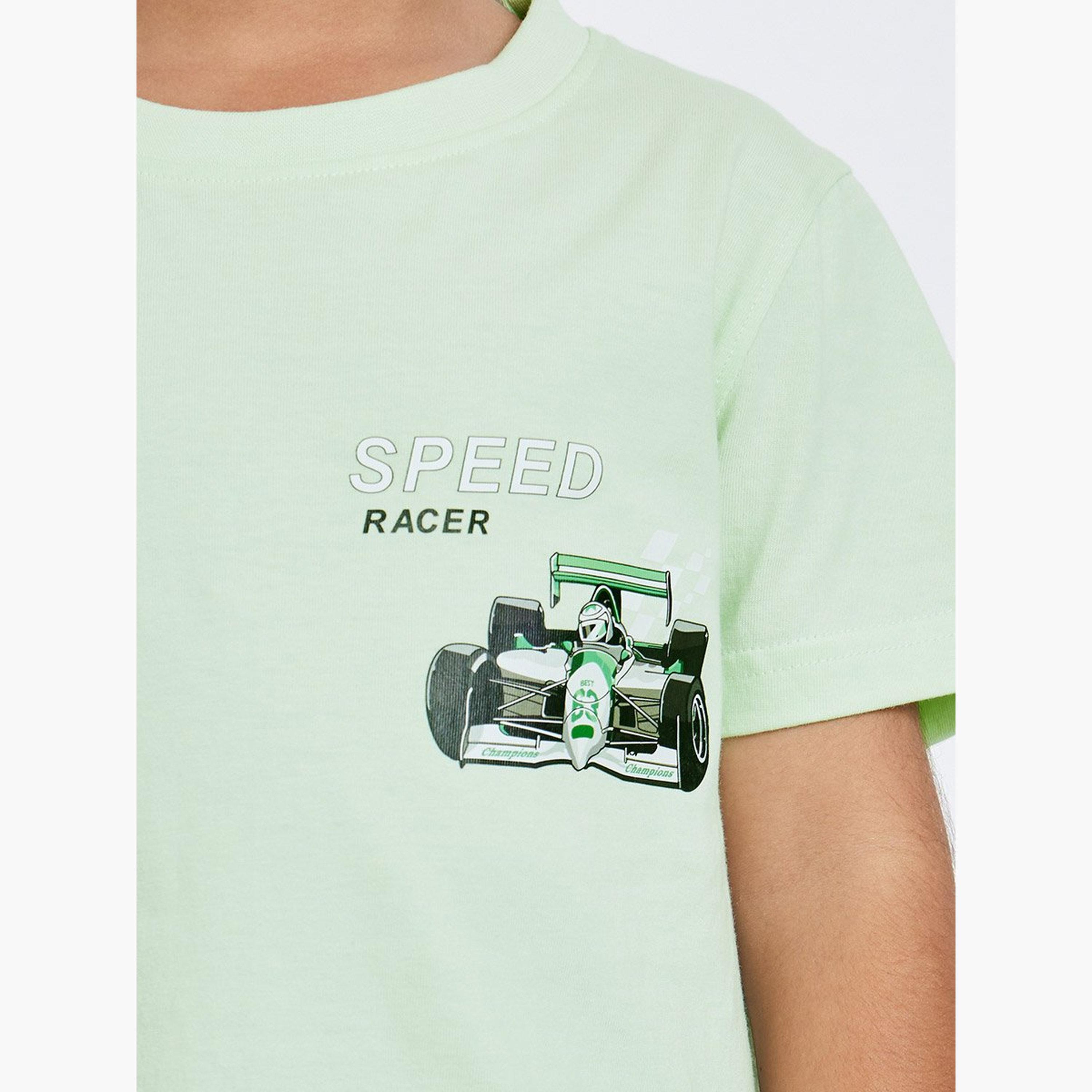 Styli Boys Green Race Car Graphic T-Shirt-boys-clothing-tshirtsandpolos-image-3