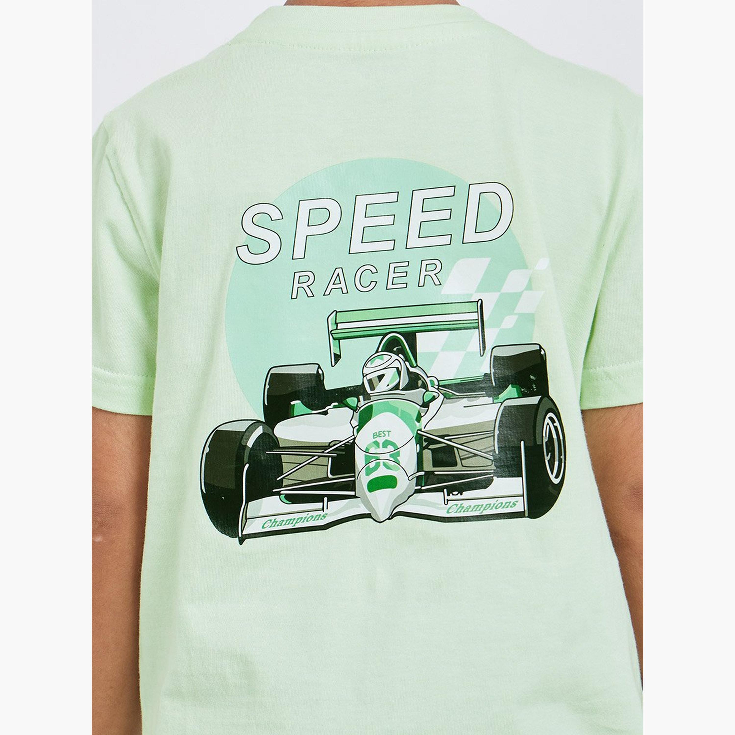 Styli Boys Green Race Car Graphic T-Shirt-boys-clothing-tshirtsandpolos-image-5