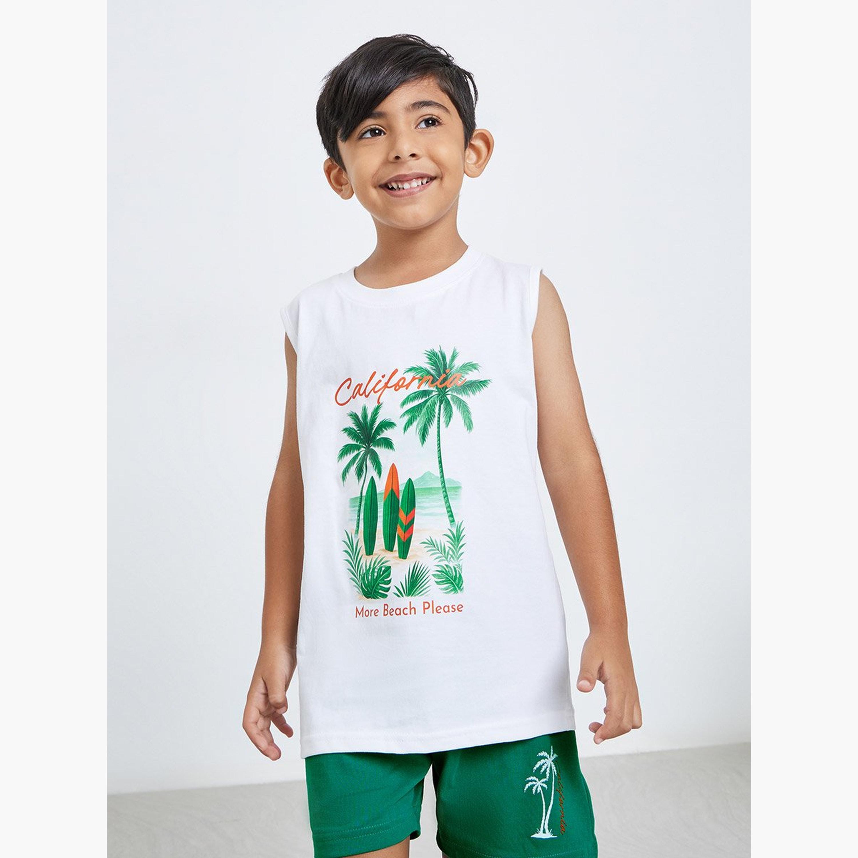 طقم منسق من شورت وتيشيرت كت بطبعة جرافيك-boys-clothing-setsandcoords-image-3
