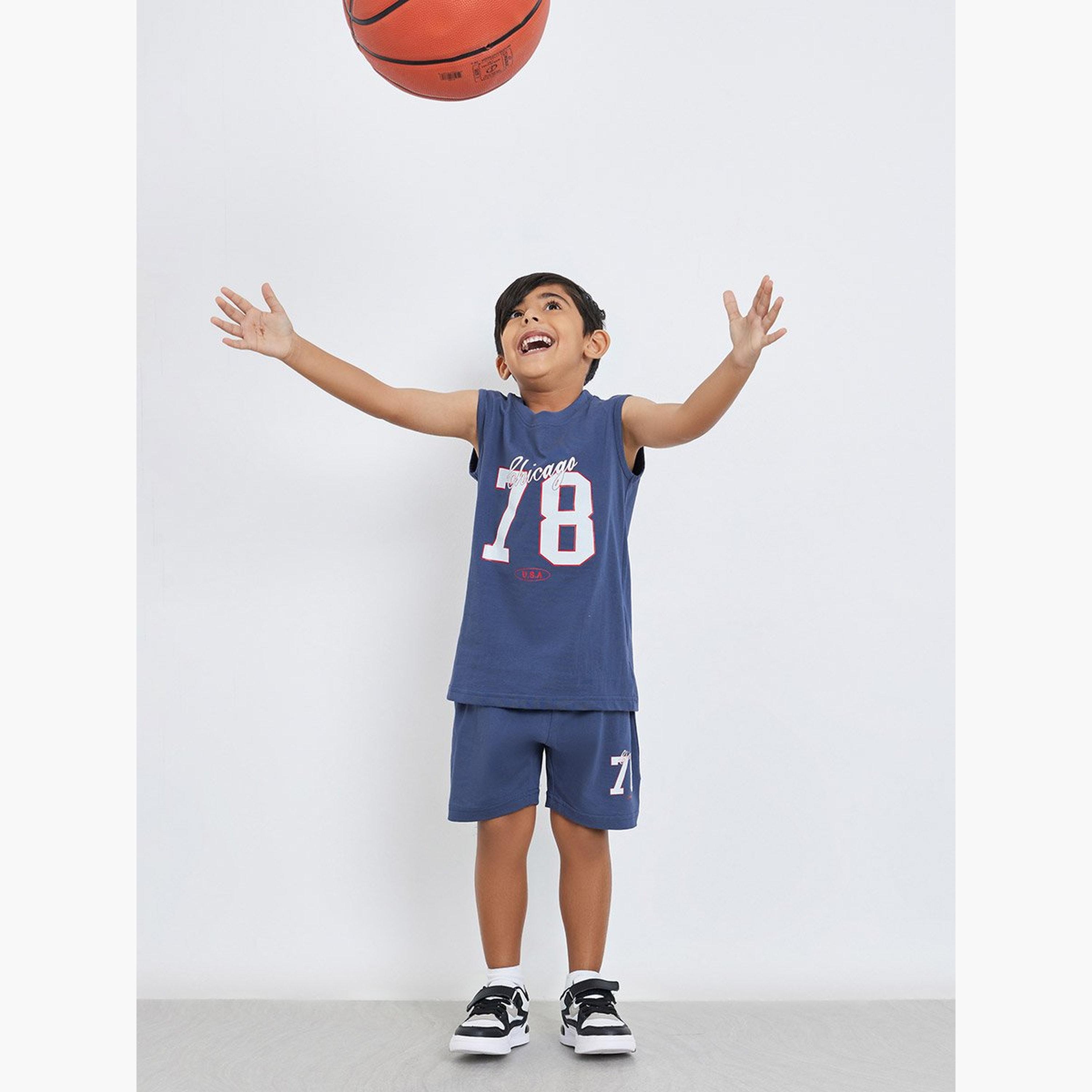 Styli Boys Cotton Graphic Print Tank and Shorts Set-boys-clothing-setsandcoords-image-2