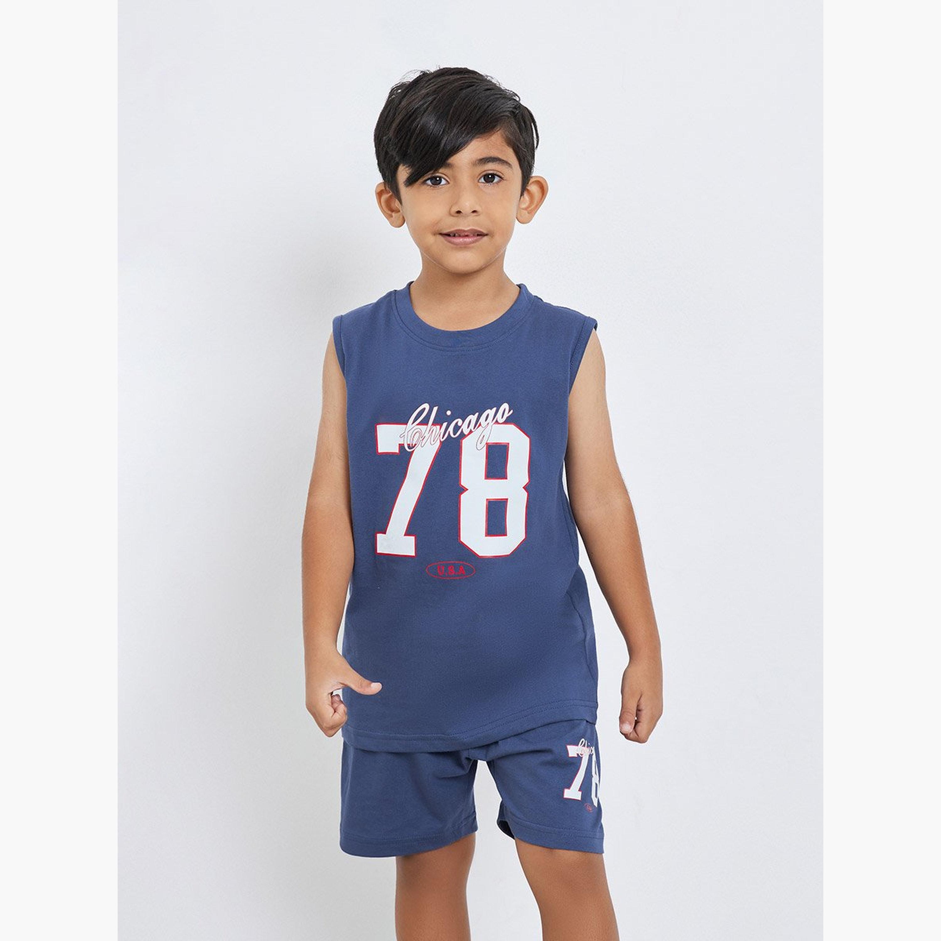 Styli Boys Cotton Graphic Print Tank and Shorts Set-boys-clothing-setsandcoords-image-3