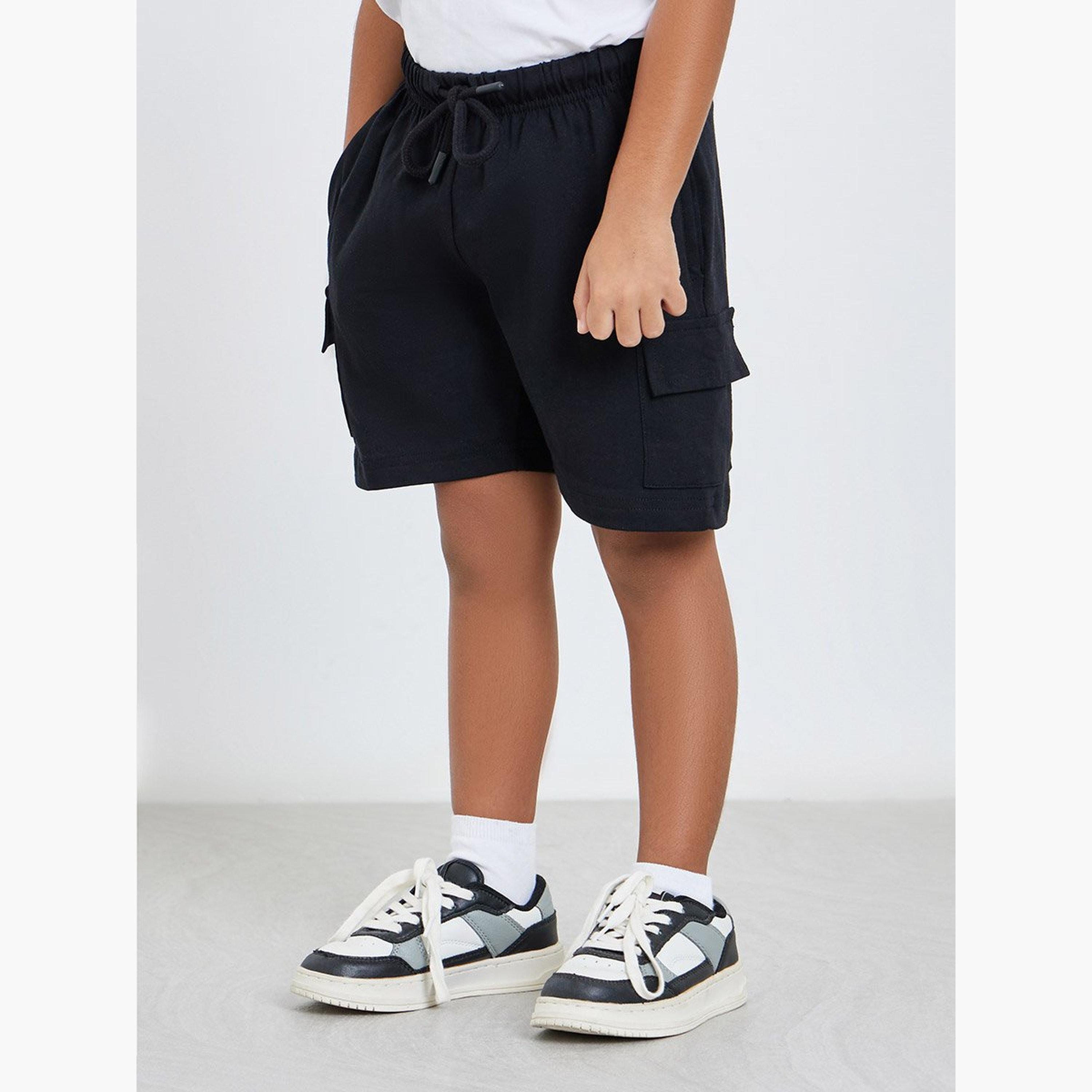 Styli Boys Cotton Slogan T-Shirt and Shorts Set-boys-clothing-setsandcoords-image-4