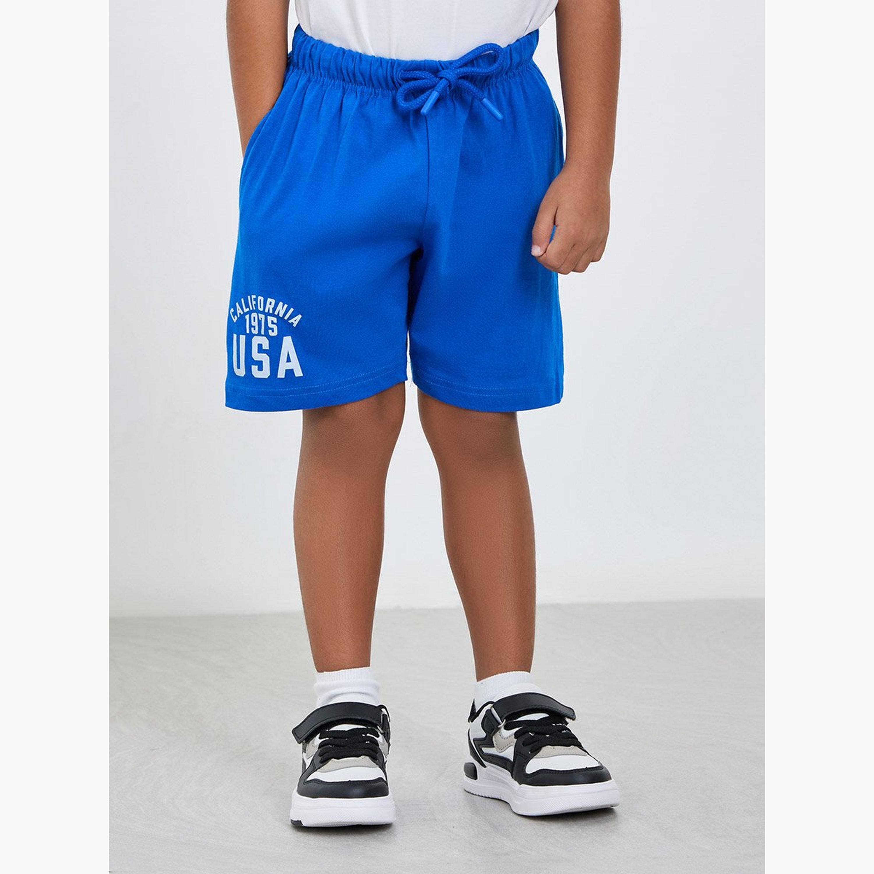 Styli Boys Cotton Slogan T-Shirt and Shorts Set-boys-clothing-setsandcoords-image-4