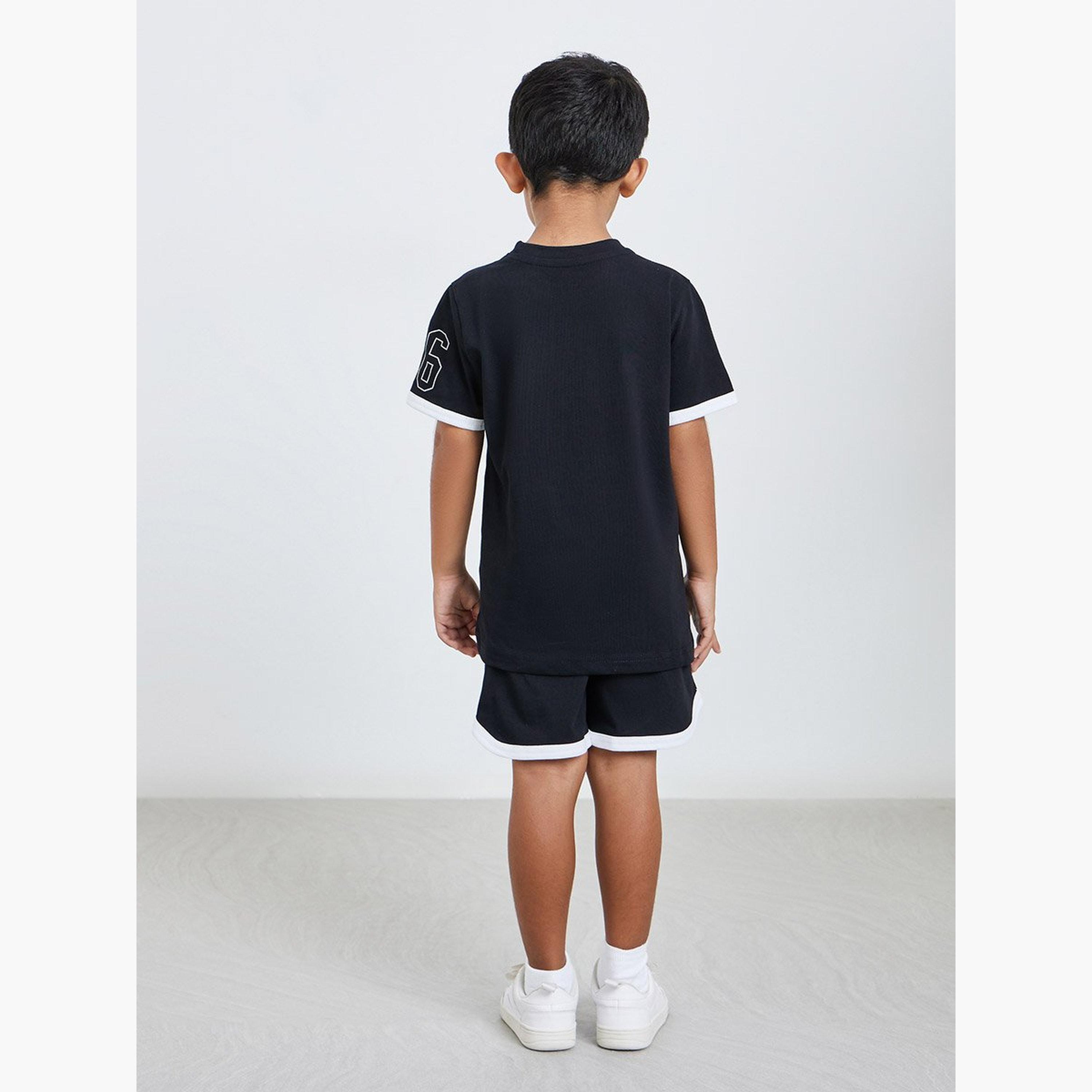 Styli Boys Black Cotton Graphic T-Shirt and Shorts Set-boys-clothing-setsandcoords-image-6
