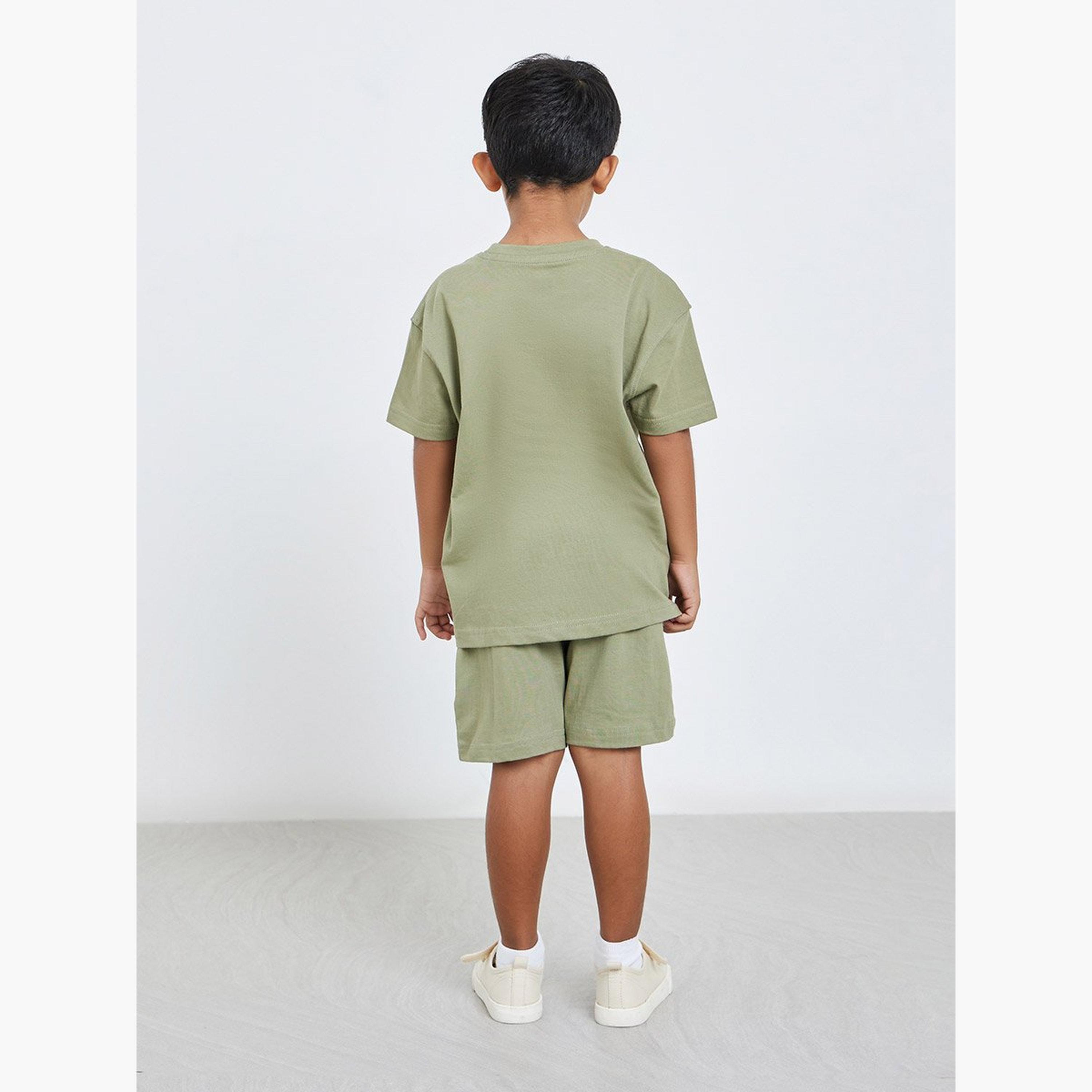طقم منسق من شورت وتيشيرت بنمط كتل الألوان-boys-clothing-setsandcoords-image-5