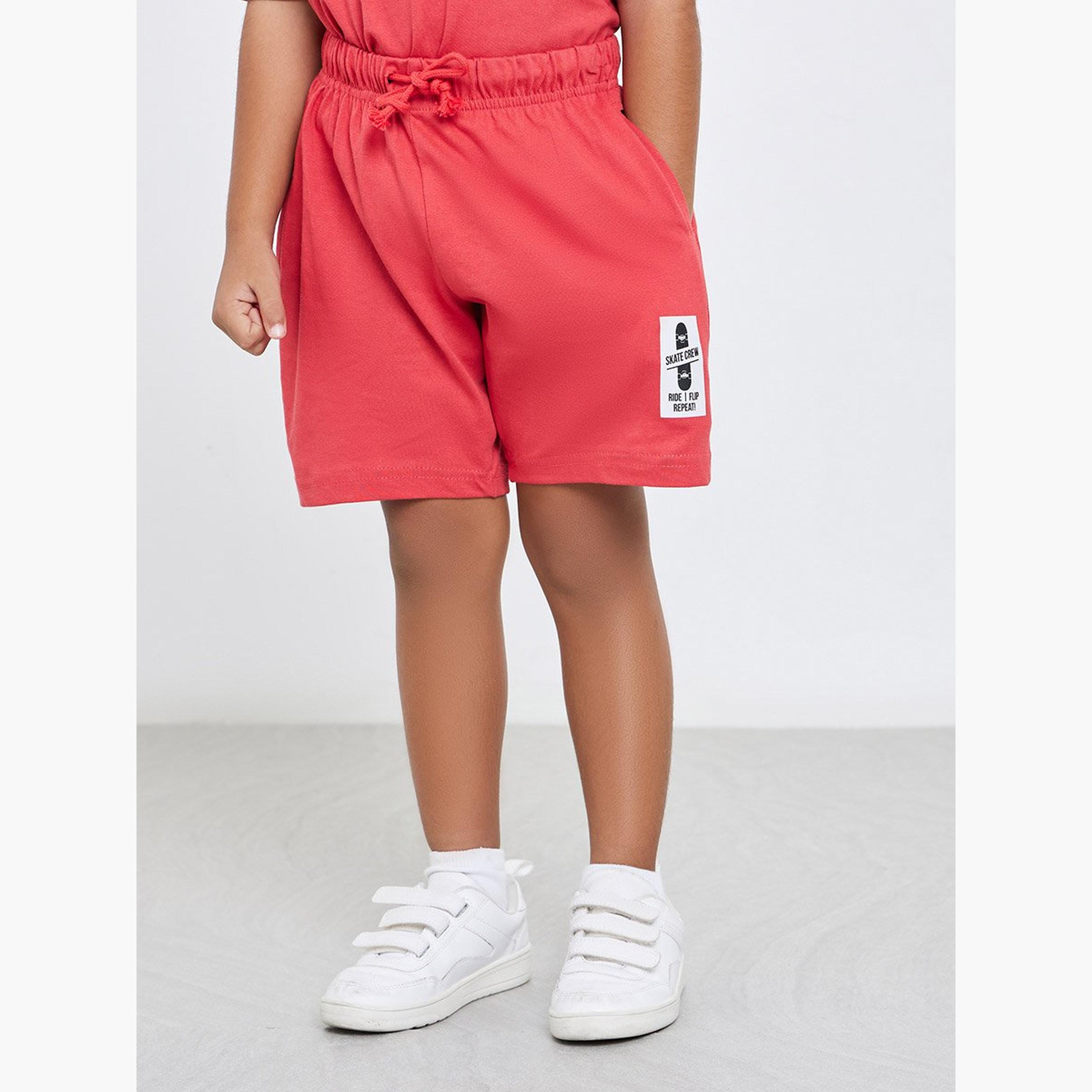 Styli Boys Red Skateboard Graphic T-Shirt and Shorts Set-boys-clothing-setsandcoords-image-4