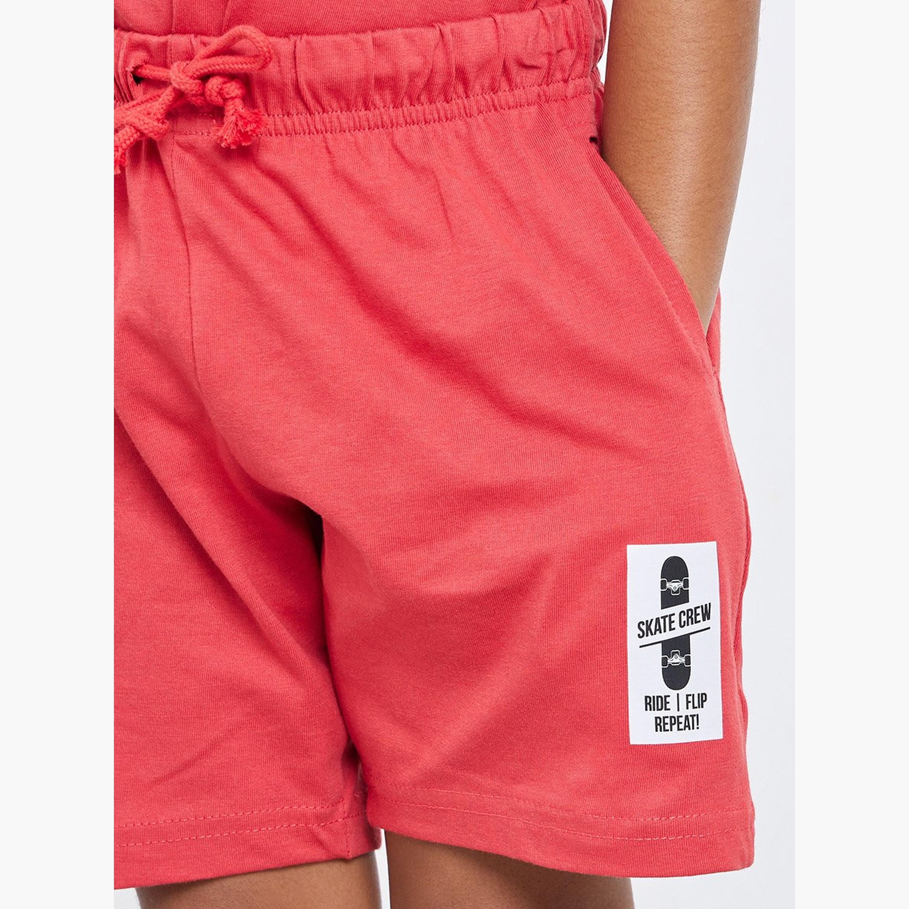 Styli Boys Red Skateboard Graphic T-Shirt and Shorts Set-boys-clothing-setsandcoords-image-5
