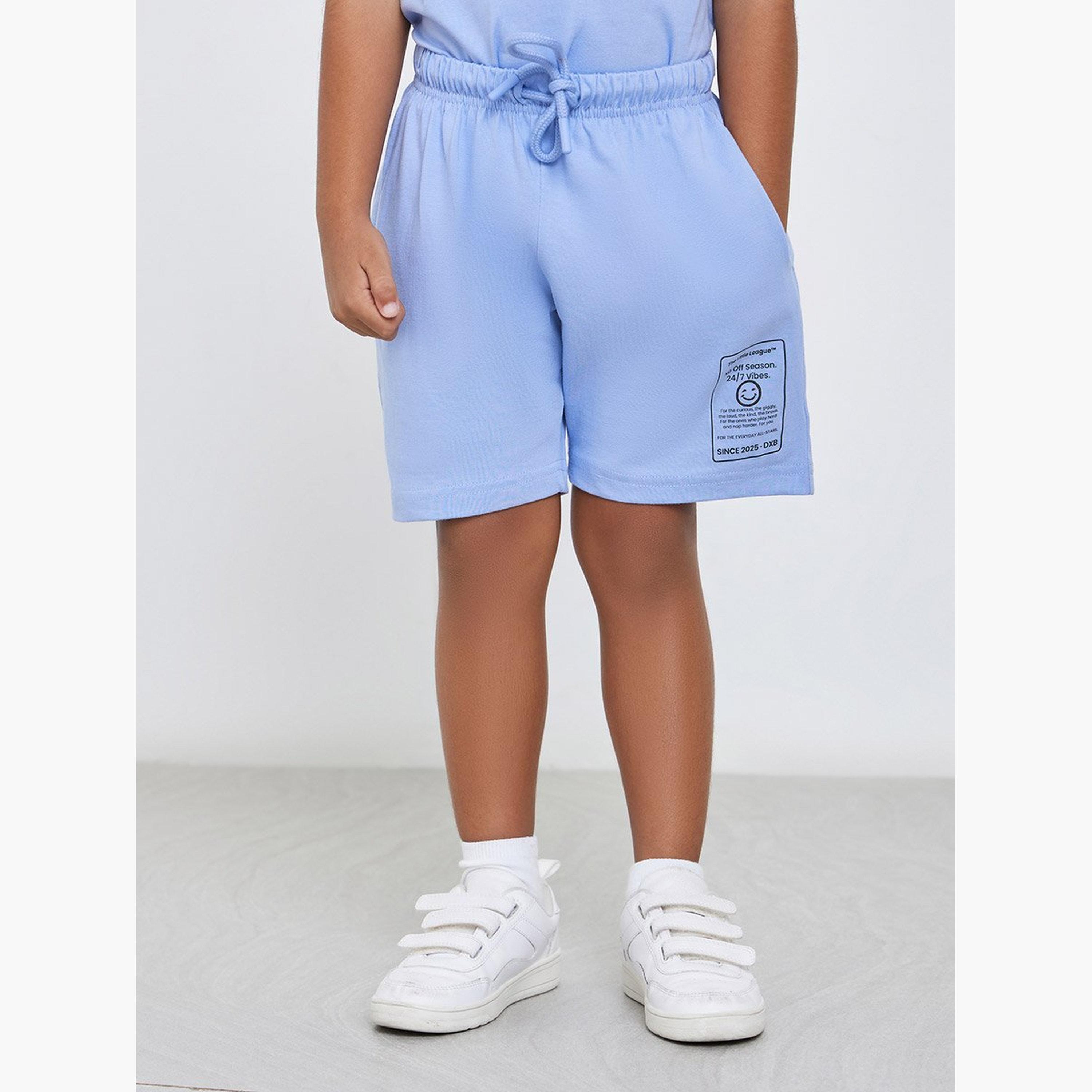 Styli Boys Blue Graphic Print T-Shirt and Shorts Set-boys-clothing-setsandcoords-image-5