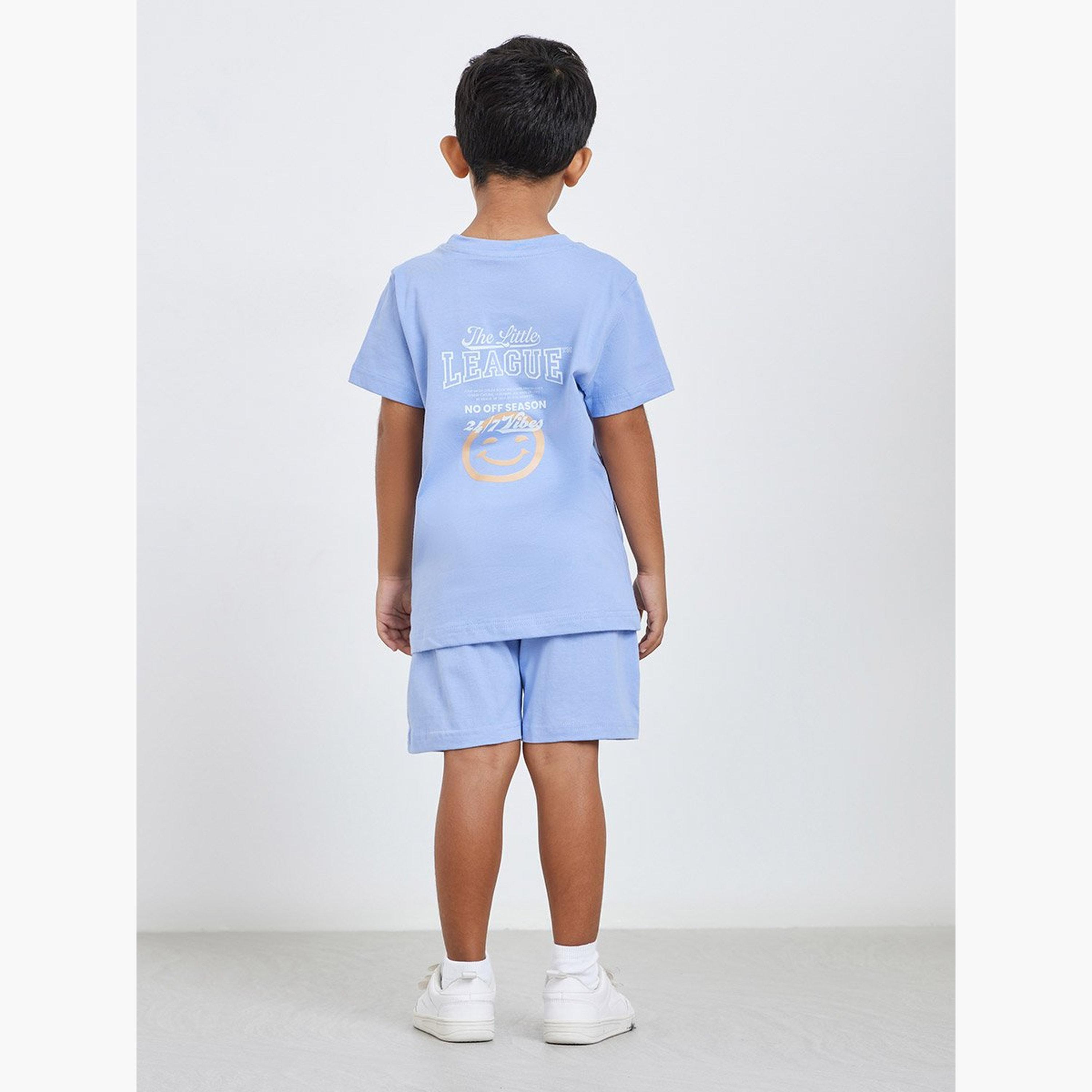 Styli Boys Blue Graphic Print T-Shirt and Shorts Set-boys-clothing-setsandcoords-image-6