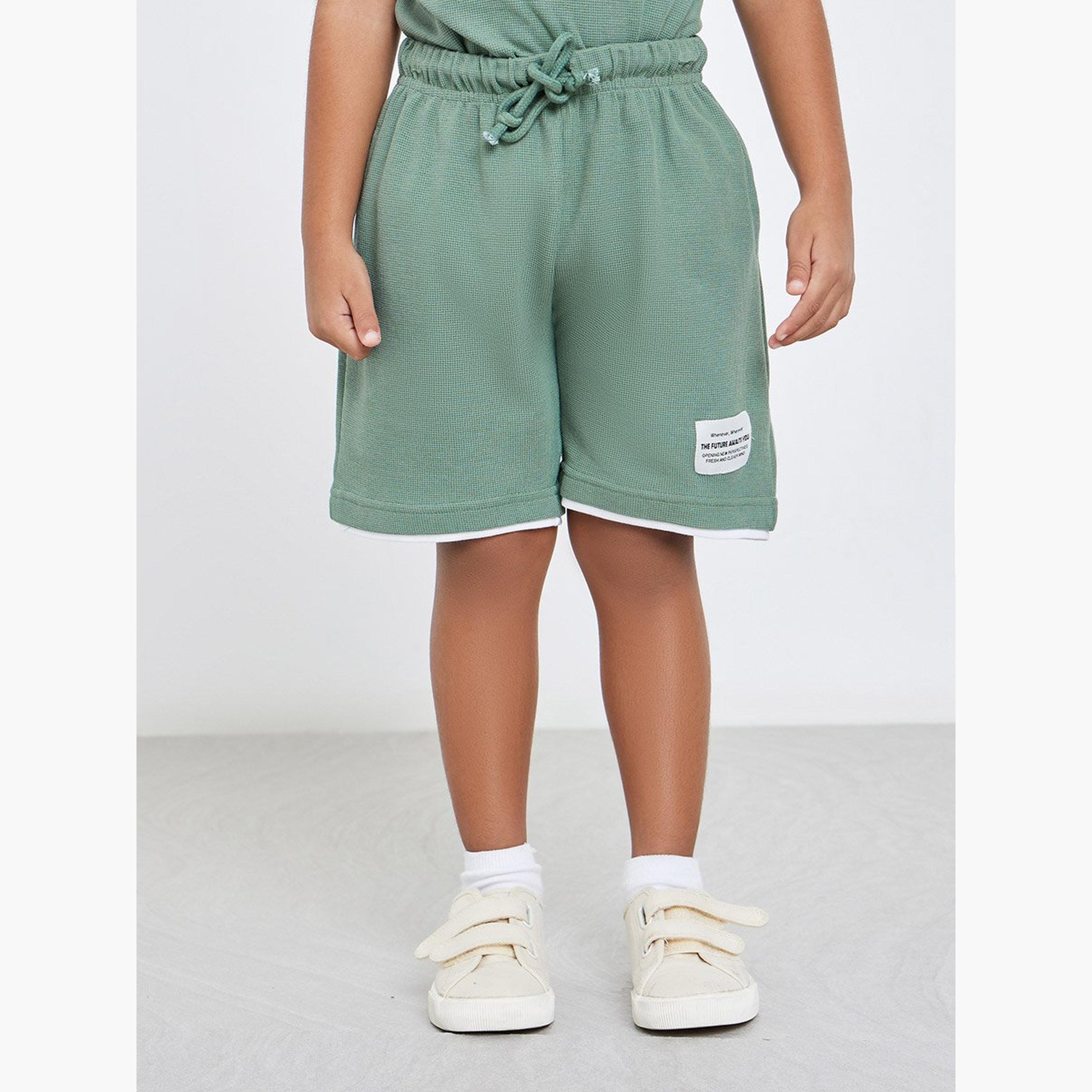 Styli Boys Green Cotton Knit T-Shirt and Shorts Set-boys-clothing-setsandcoords-image-4