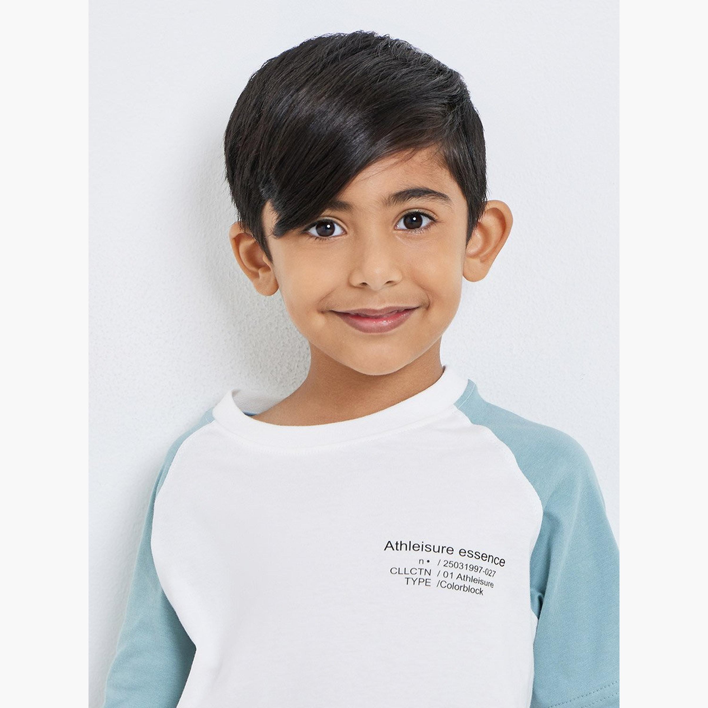 Styli Boys Cotton Slogan T-Shirt and Joggers Set-boys-clothing-setsandcoords-image-3