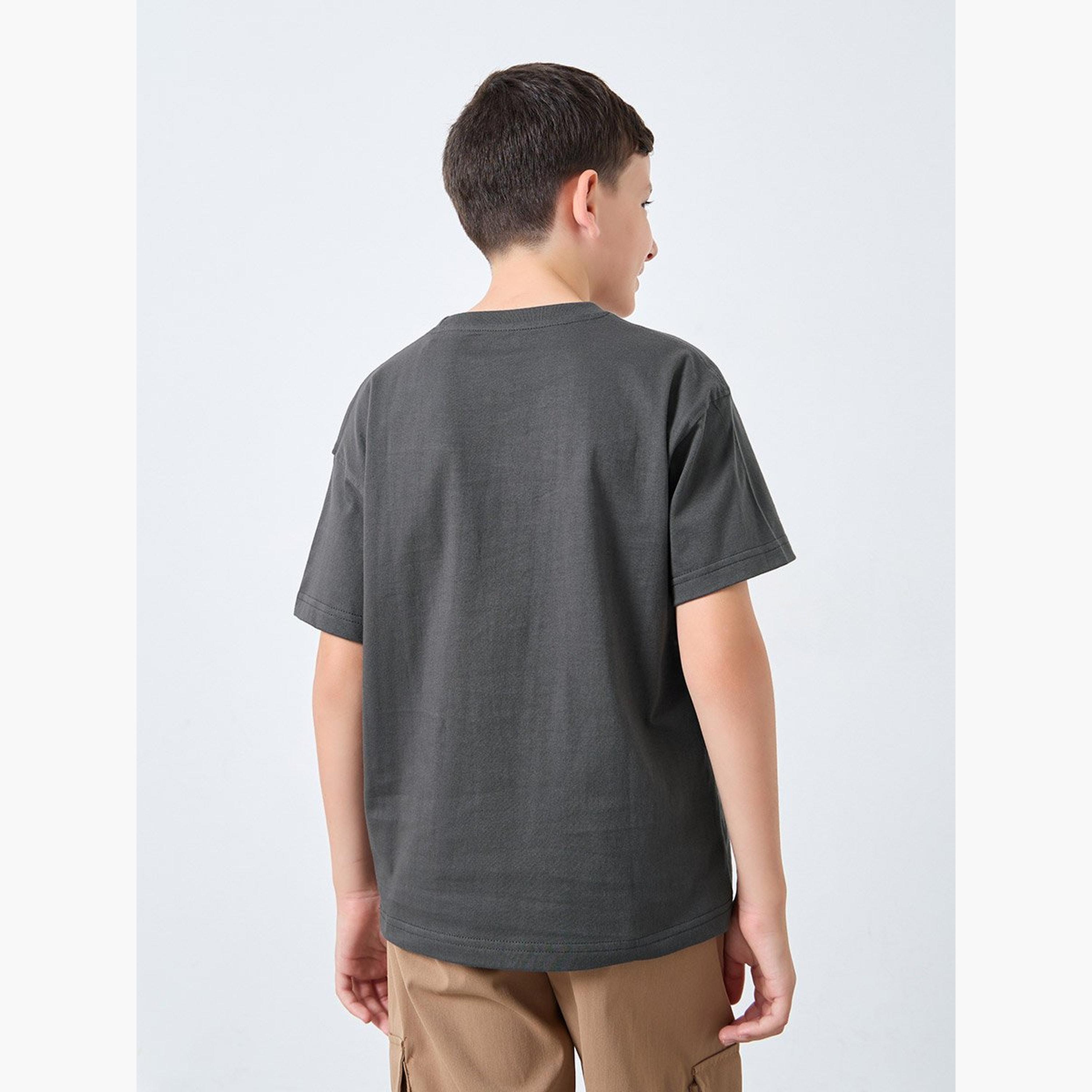 Styli Charcoal Oversized T-Shirt with Patchwork-boys-clothing-tshirtsandpolos-image-4