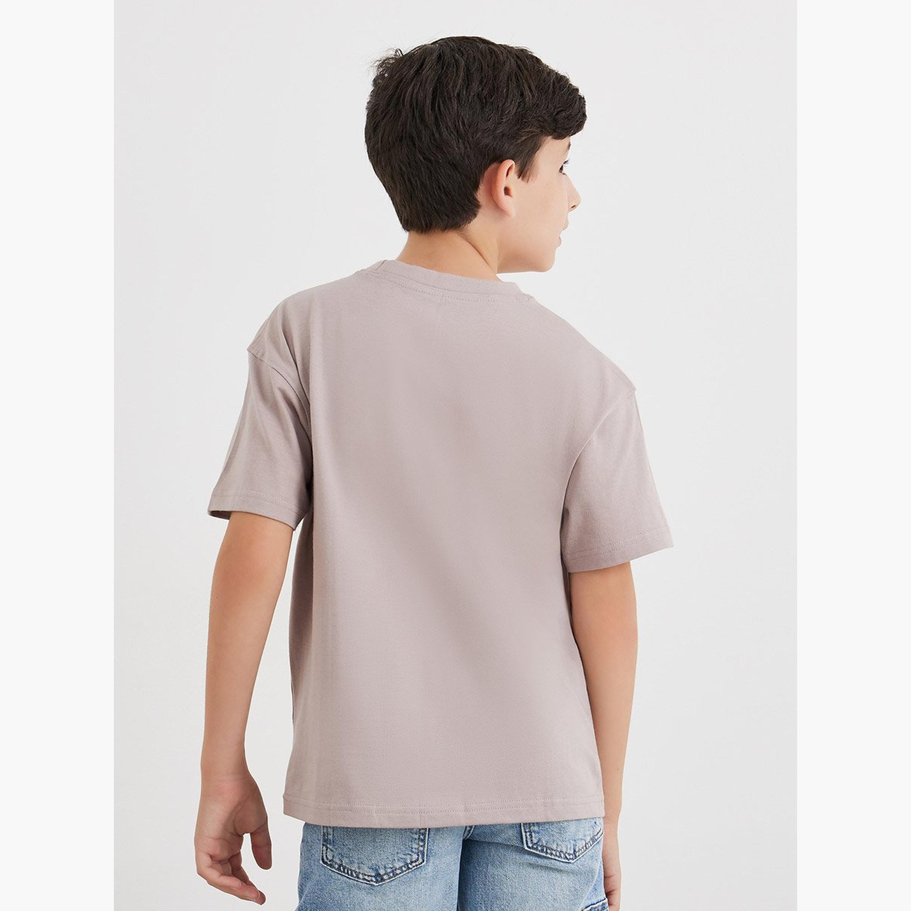 Styli Teens Beige Graphic Print Oversized T-Shirt-boys-clothing-tshirtsandpolos-image-4