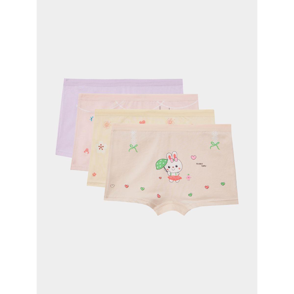 Styli Pack of 4 - Bunny Print Boxer Shorts-girls-clothing-innerwear-image-1