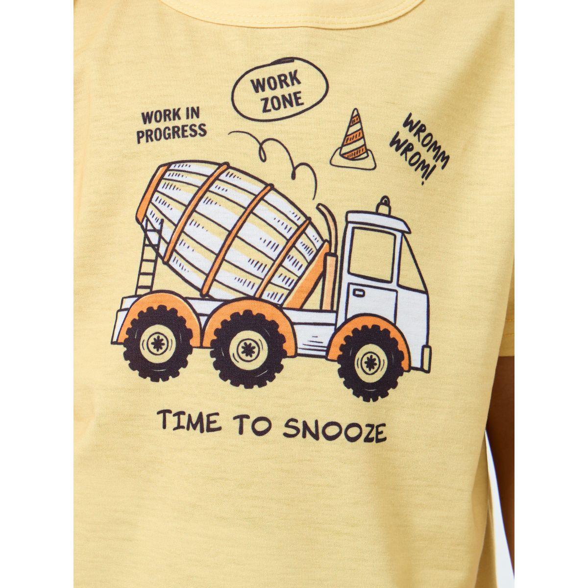 Styli Truck Graphic T-Shirt and Cuffed Pyjama Set-boys-clothing-nightwear-image-3