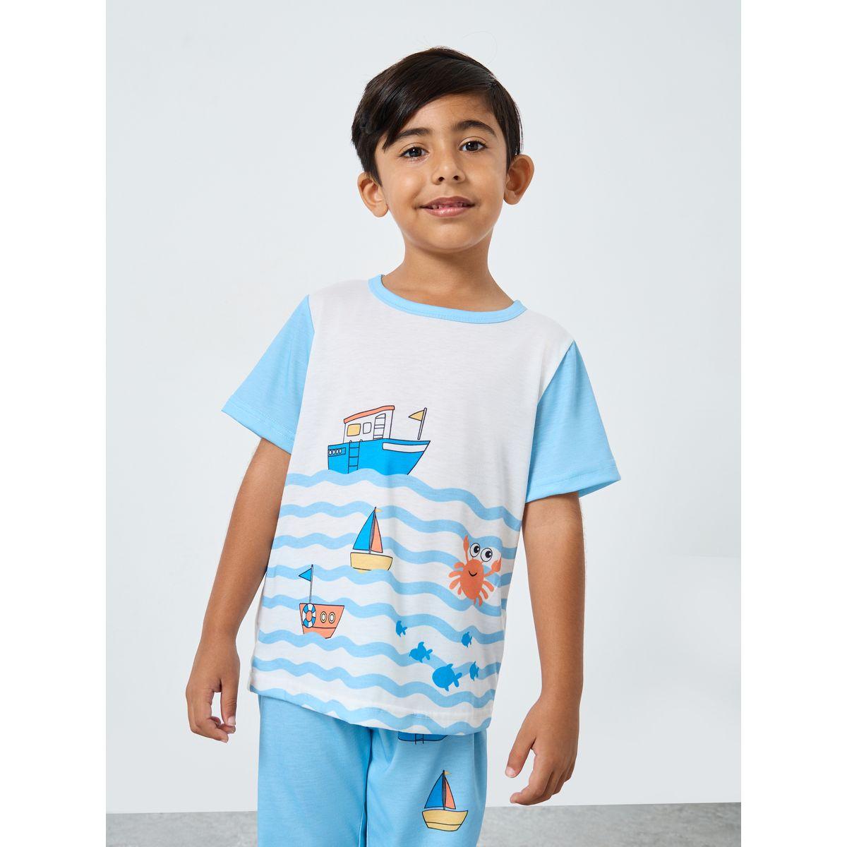 طقم بيجاما من بنطال وتيشيرت بطبعة جرافيك-boys-clothing-nightwear-image-2