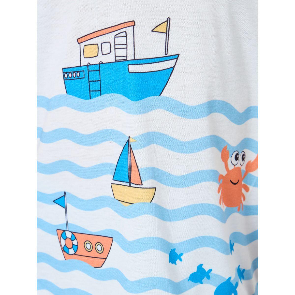 Styli Boat Graphic Print T-Shirt and Pyjama Set-boys-clothing-nightwear-image-3