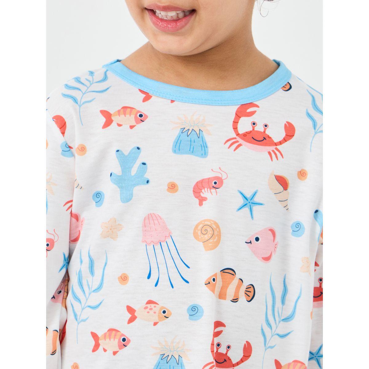 Styli Sea Life Print T-Shirt and Pyjama Set-boys-clothing-nightwear-image-4